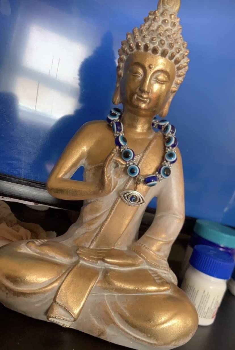 Smadeer Buddha Statue - Laughing Buddha Statue for Yoga Feng Shui Meditation Spiritual Room Decor, Buddha Decor Indoor customer photo 2