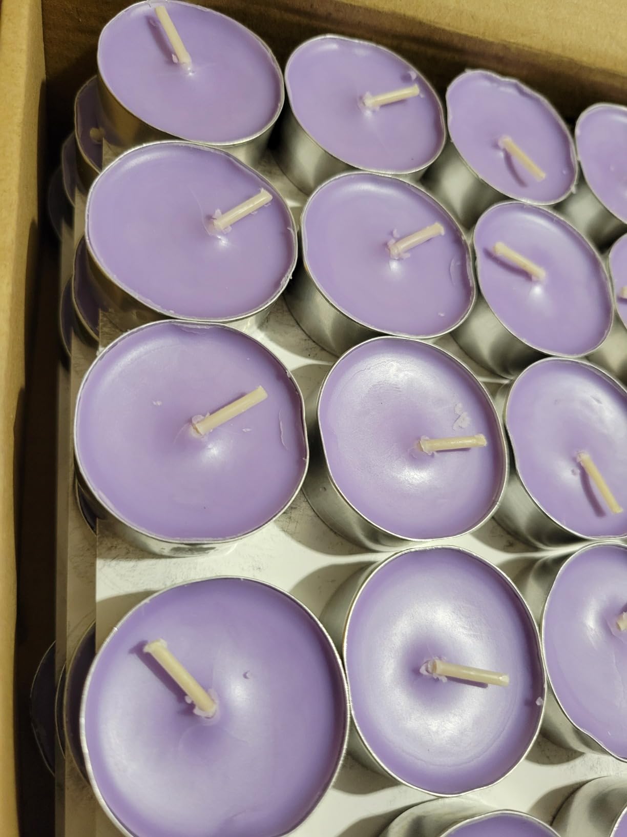 Set of 50 White Scented Tealight Candles Bulk, Vanilla Fragrance Wax with Clear Container, for Restaurant Dinner Weddings Baby Showers, Long Burning, 8 Hours customer photo 2
