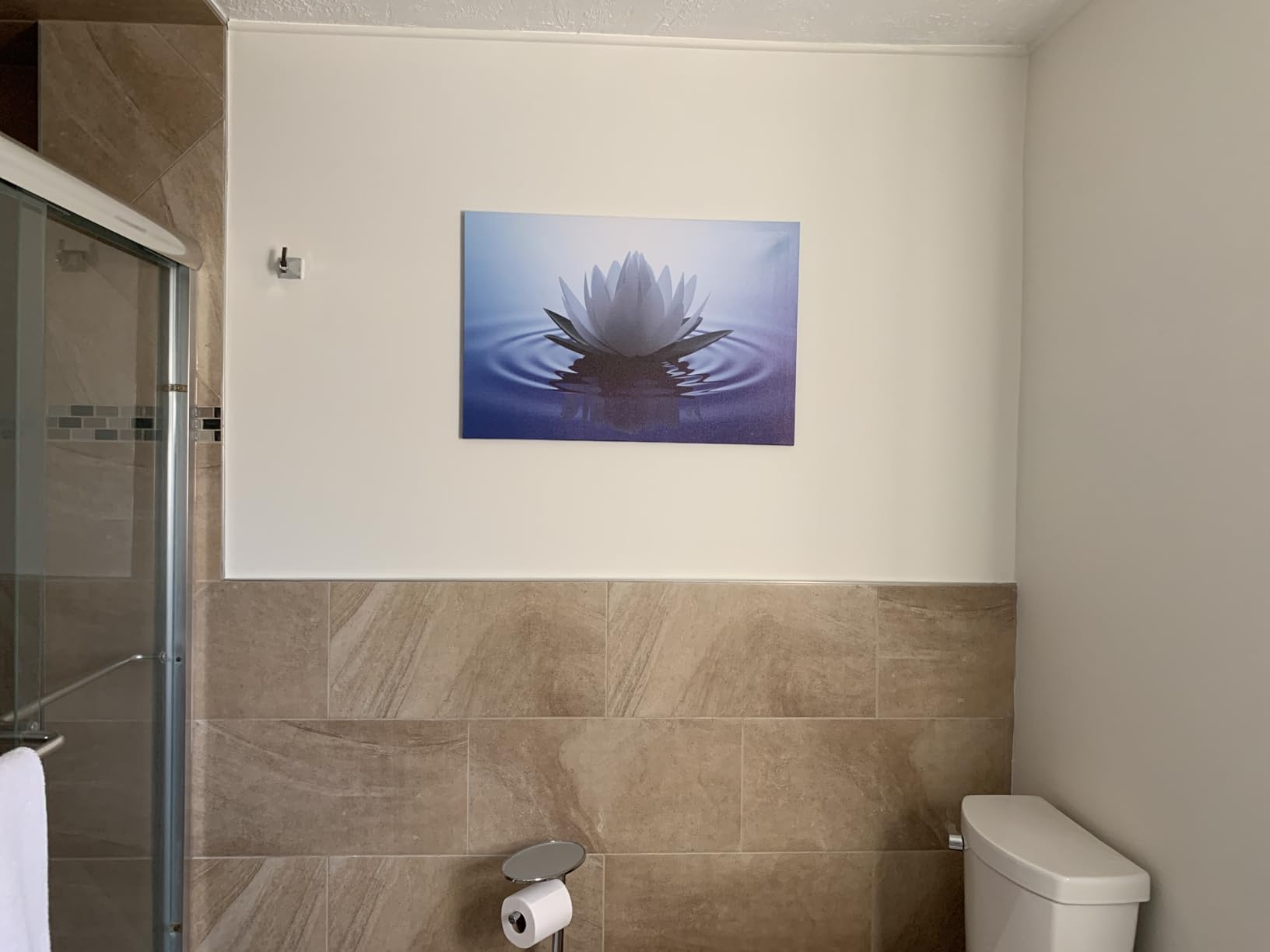 Lotus Floral Canvas Prints Art for Zen Office Decor Wall Art Meditation Pictures Modern Artwork Painting Framed Ready to Hang(20x30inch) customer photo 2