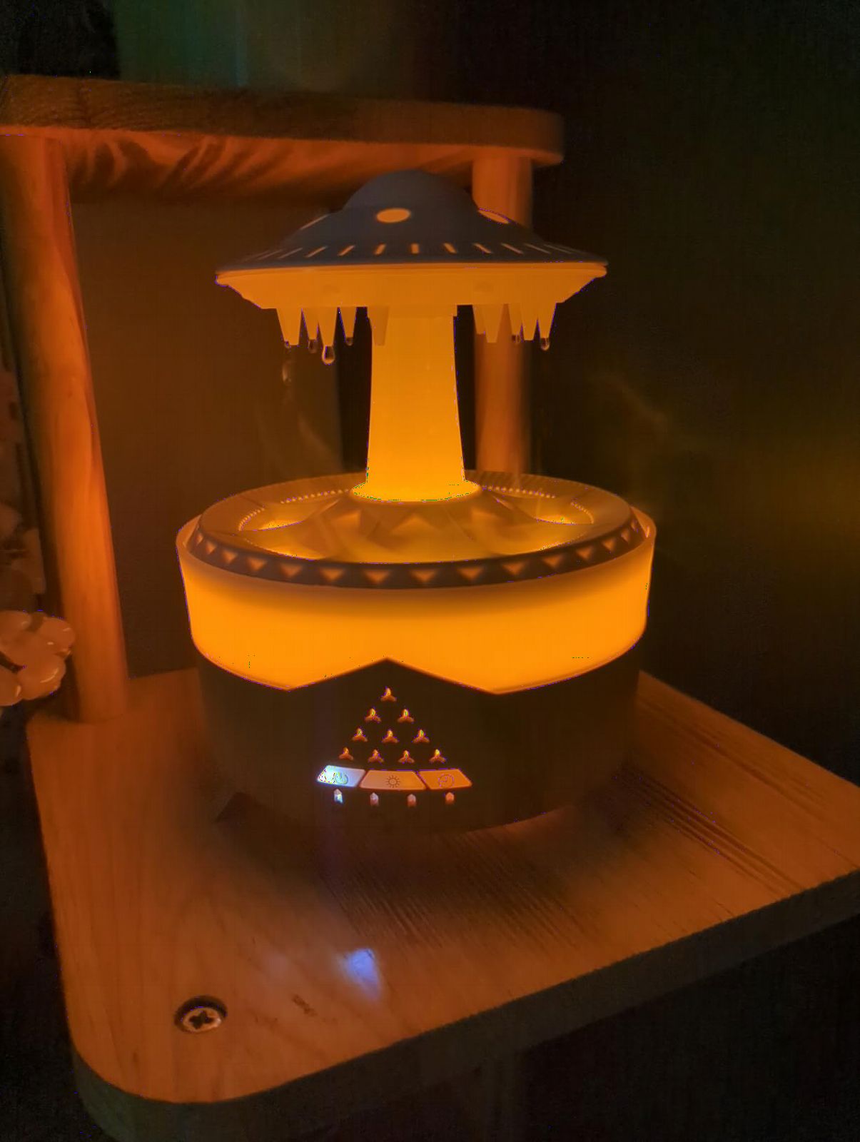 Raindrop Humidifier for Bedroom, 350ml Cool Mist Humidifier with Essential Oil Diffuser, 7 Colors LED Night Light & 4 Timers, Ultrasonic Vaporizer for Home Nursery Office customer photo 2