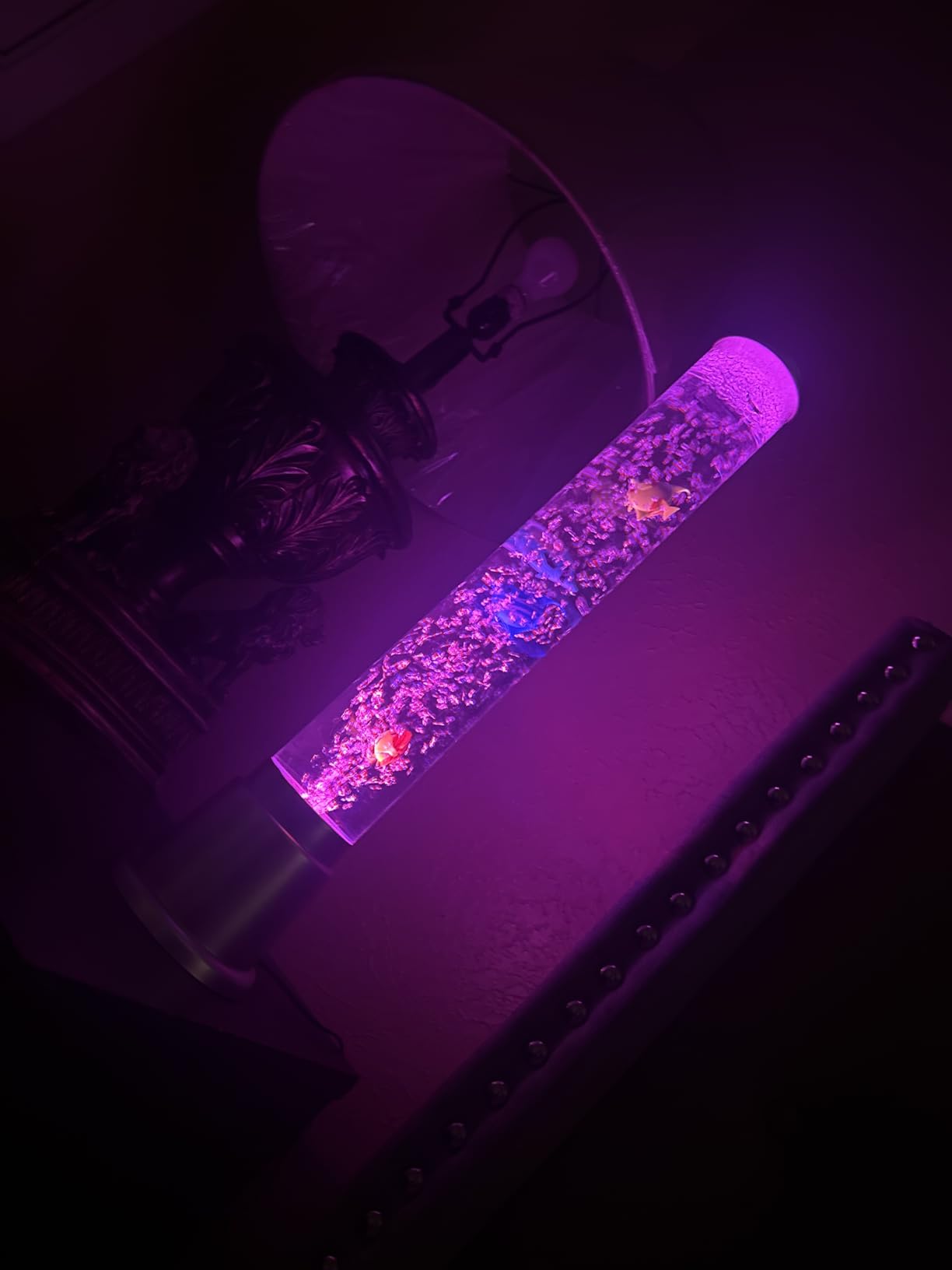 Shop LC Jellyfish Lamp Sensory Bubble Tube, 6 LED Color Changing, 1.9FT | Aquarium Night Light, Fake Fish Tank Decor, 4 Fish Accessories, Bedroom Desk Lamp customer photo 1