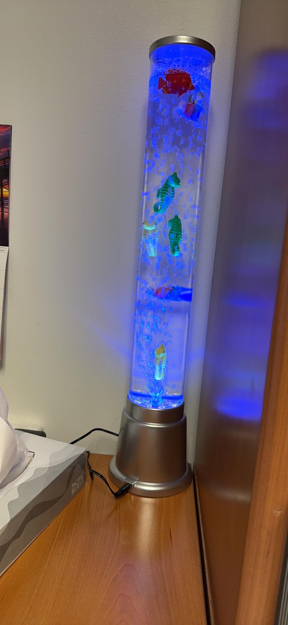 Shop LC Jellyfish Lamp Sensory Bubble Tube, 6 LED Color Changing, 1.9FT | Aquarium Night Light, Fake Fish Tank Decor, 4 Fish Accessories, Bedroom Desk Lamp customer photo 2