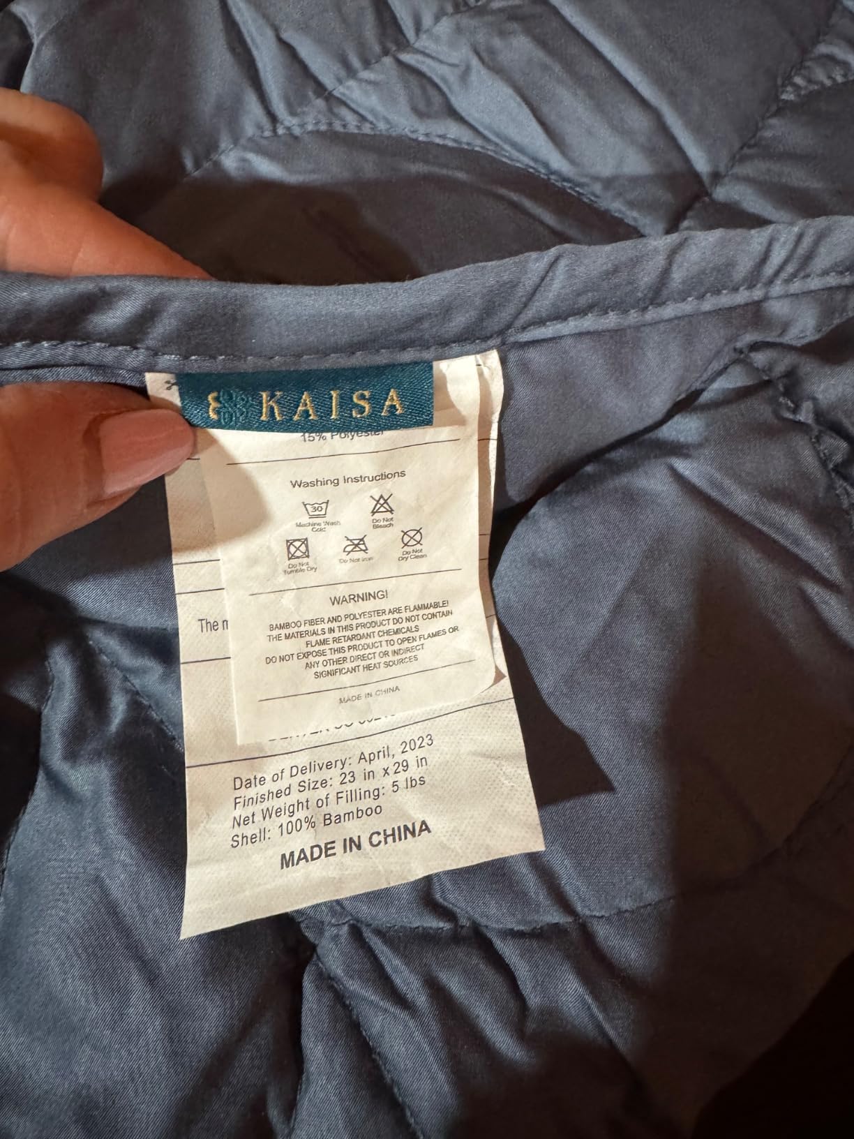 Kaisa Weighted Lap Blanket for Adults, 5 lbs, 23