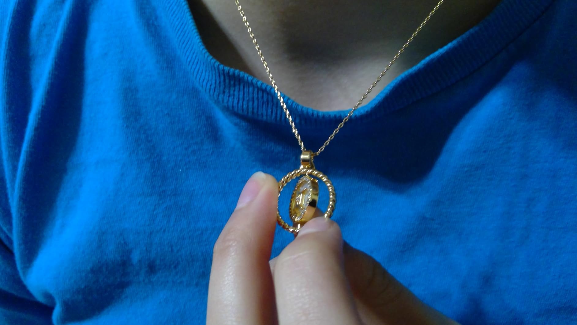 14K Gold Dainty Zodiac Necklace for Women, Gold Plated Rotatable 12 Constellation customer photo 2