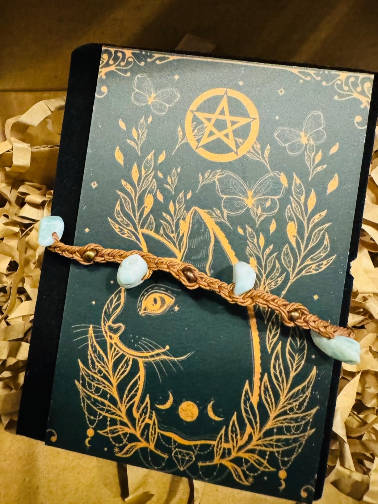 Handmade Larimar Small Crystal Bracelet (6.5-7.5'') - Hand Braided, Natural Healing Crystal Chips, Adjustable, Waterproof, Chakra Beaded - Unusual Jewelry for Women, Girl & Friendship customer photo 2