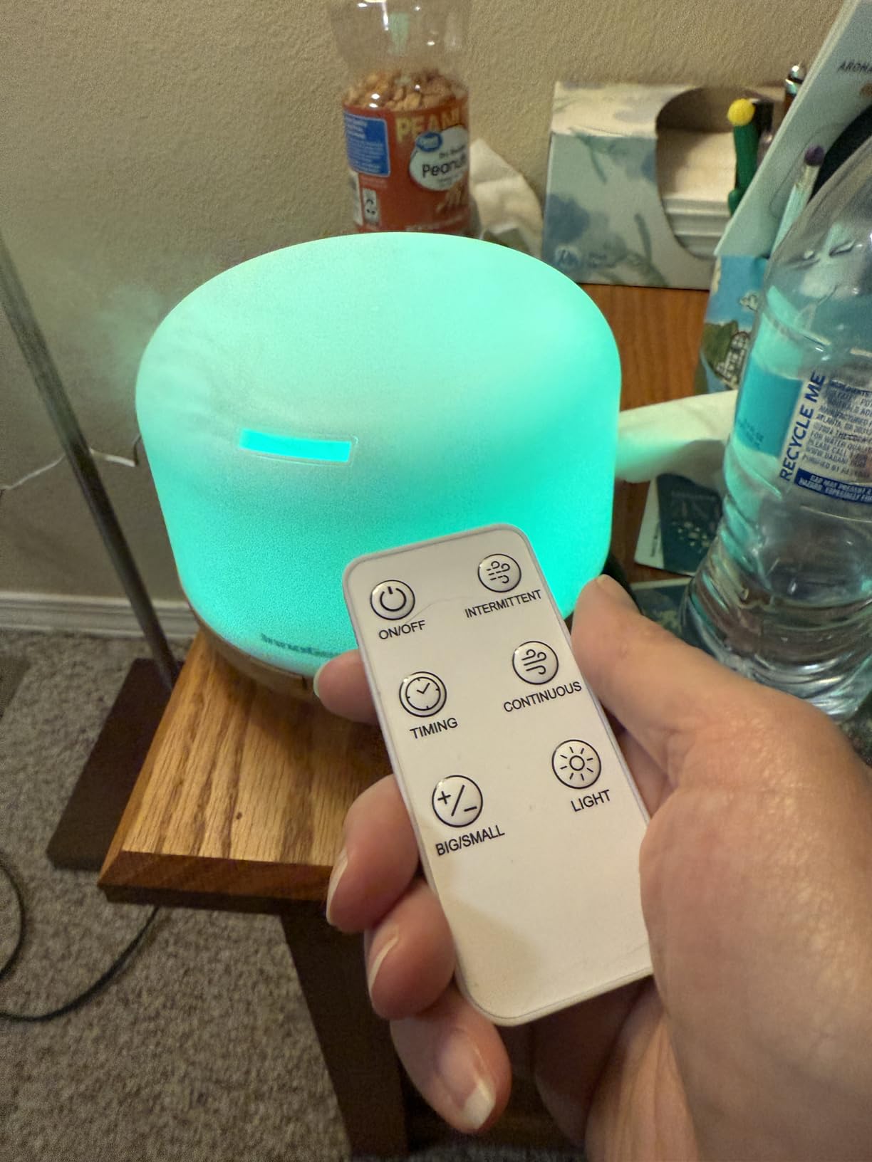 InnoGear 500ml Essential Oil Diffuser for Home Cool Mist Humidifier, Brown | Aromatherapy, Remote Control, Ultrasonic, Run up to 18hrs, Adjustable Timer, 7 Colors, Large Room, Automatic Shut-Off, Quiet customer photo 2