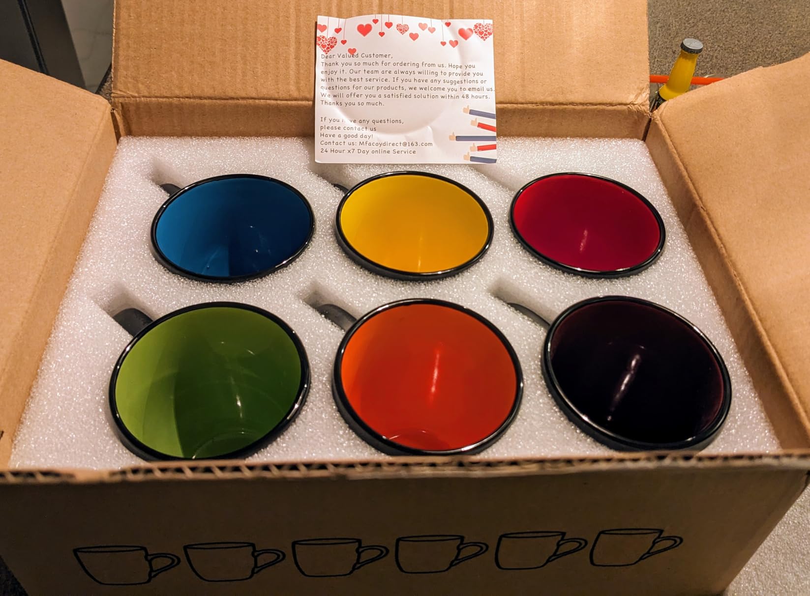Qipecedm 6 Pack Porcelain Coffee Mugs Set customer photo 1