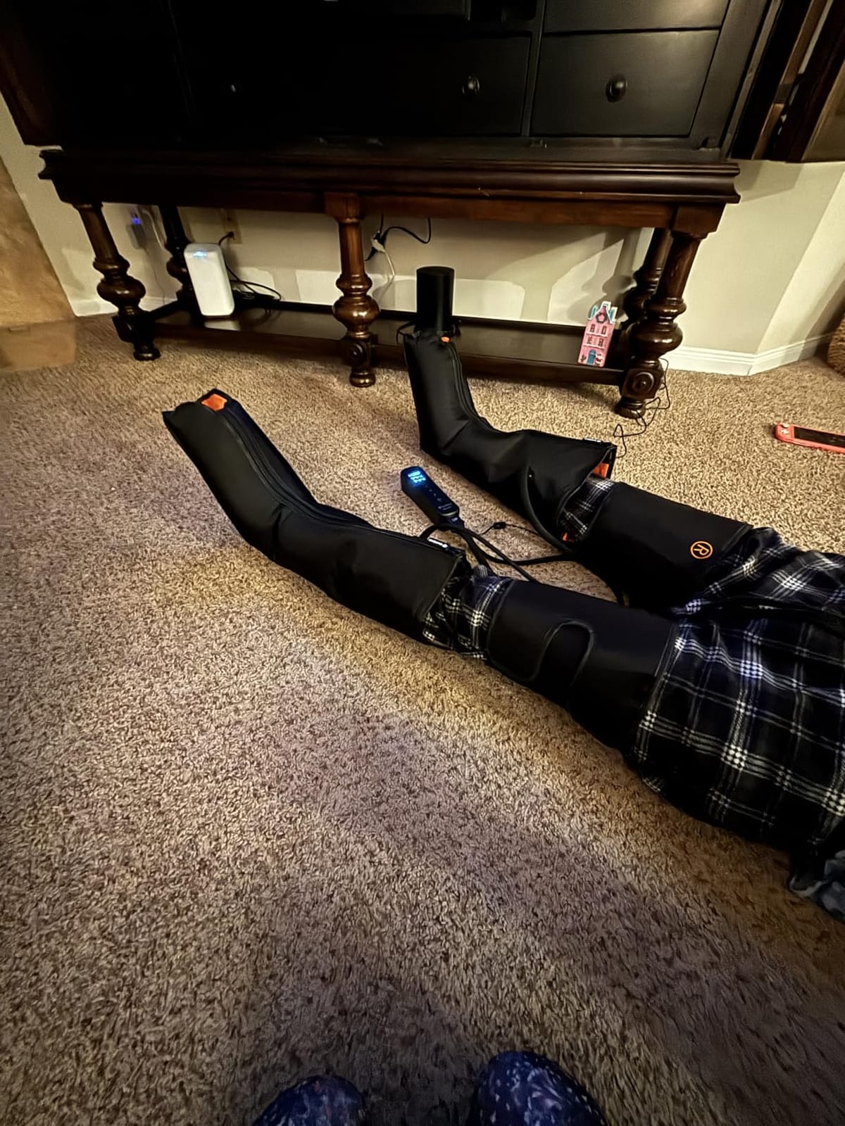 QUINEAR Leg Massager, 3-in-1 Heat and Compression Therapy, Air Compression Leg Recovery System, Leg Massage Boots for Circulation and Pain Relief, FSA-HSA-Eligible customer photo 2