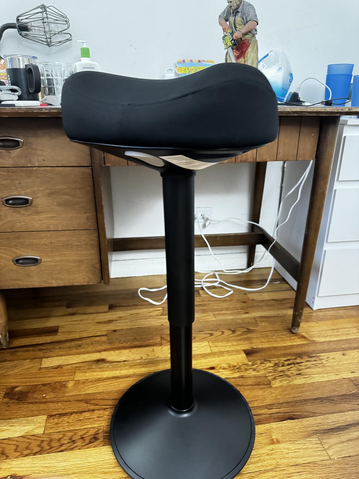 Standing Stool, Adjustable Ergonomic Office Chair Standing Desk Chair Swivel 360 Degree Swivel Tilting Balance with Saddle Seat for Active Learning Sitting customer photo 2