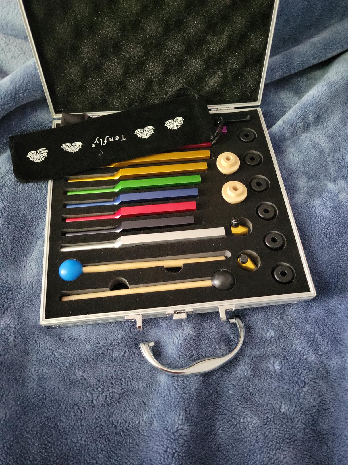 Solfeggio Tuning Fork Set - 10 Tuning Forks Perfect for DNA Healing, Chakra, Sound Therapy, Multicolour, with Exquisite Aluminum Gift Box (174 Hz, 285 Hz, 396 Hz, 417 Hz, 432Hz, 528 Hz etc) customer photo 2
