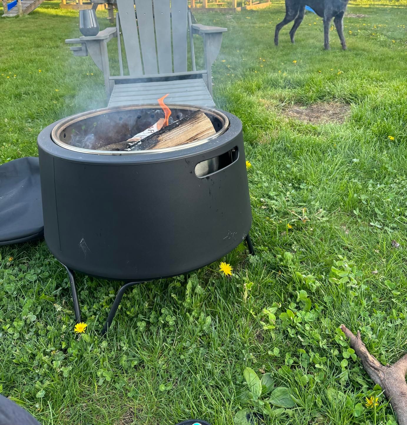 TIKI 20-Inch Smokeless Social Fire Pit, Portable Outdoor Fire Pit with Removable Ash Base, Stand & Cloth Cover - Modern Wood Burning Fire Pit for Patio, Backyard, and Gatherings customer photo 2