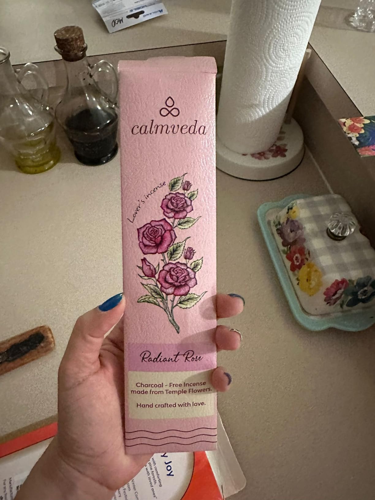 Happy Home Incense Sticks Multipack - (5 Variants) Charcoal Free, Made from Upcycled Flowers | Vanilla Cake, Balsam Cedar, Rose & Cinnamon | Perfect Incense Gift Set customer photo 1