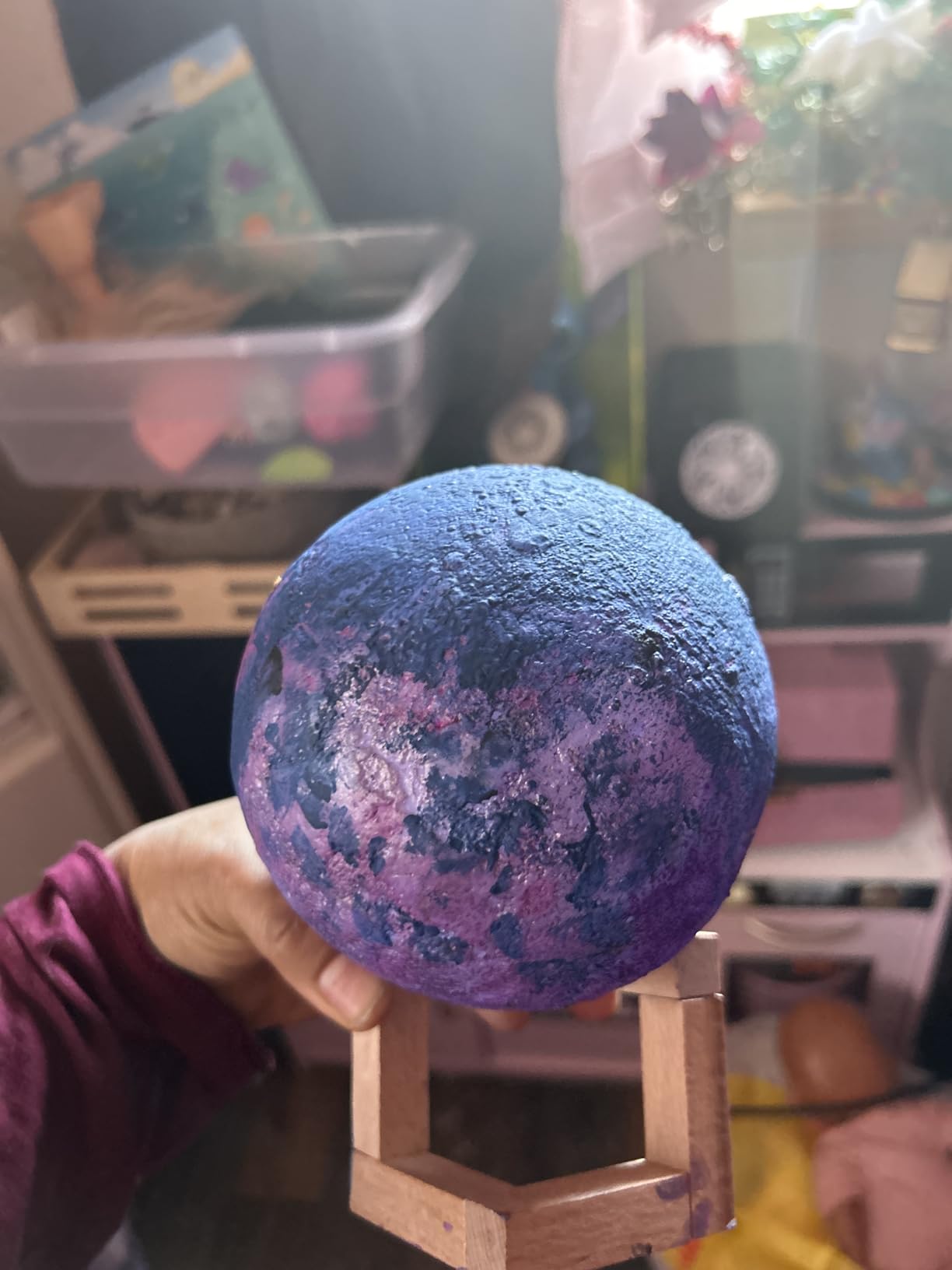 Klever Kits DIY 3D Moon Night Light, Paint Your Own Moon Lamp Kit Galaxy Lamp Arts and Crafts Kit, School Activities, Birthday Gifts for Kids Girls Boys customer photo 2