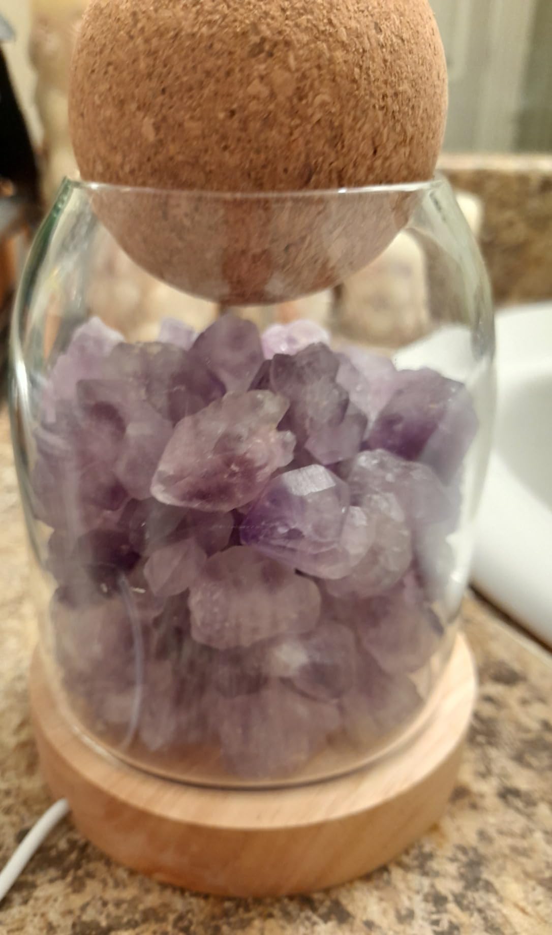 Runyangshi Amethyst Bud Night Lamp 6.3
