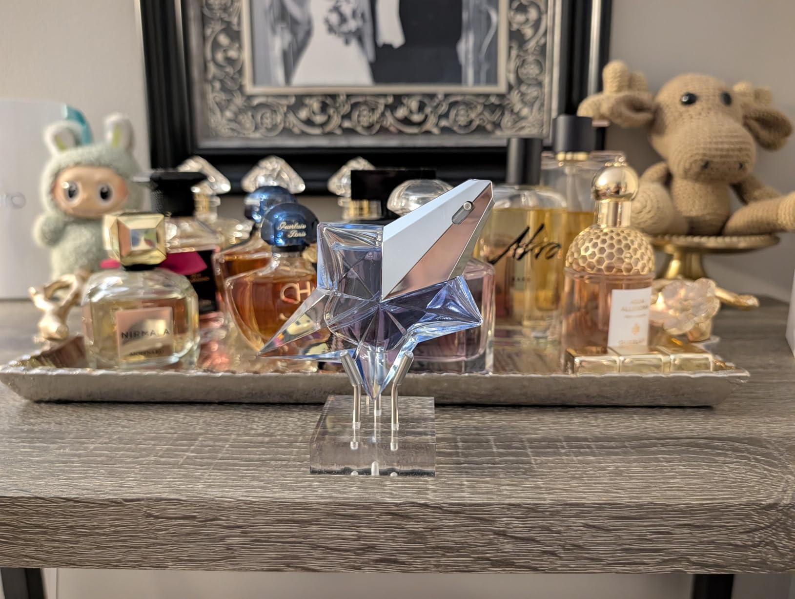 Hipiwe Metal Arm Display Stand Easel with Acrylic Base Decorative Crystal Ball Stand Pedestal for Sphere Mineral Geodes Rock Fossils Seashell, X-Large, Silver customer photo 1
