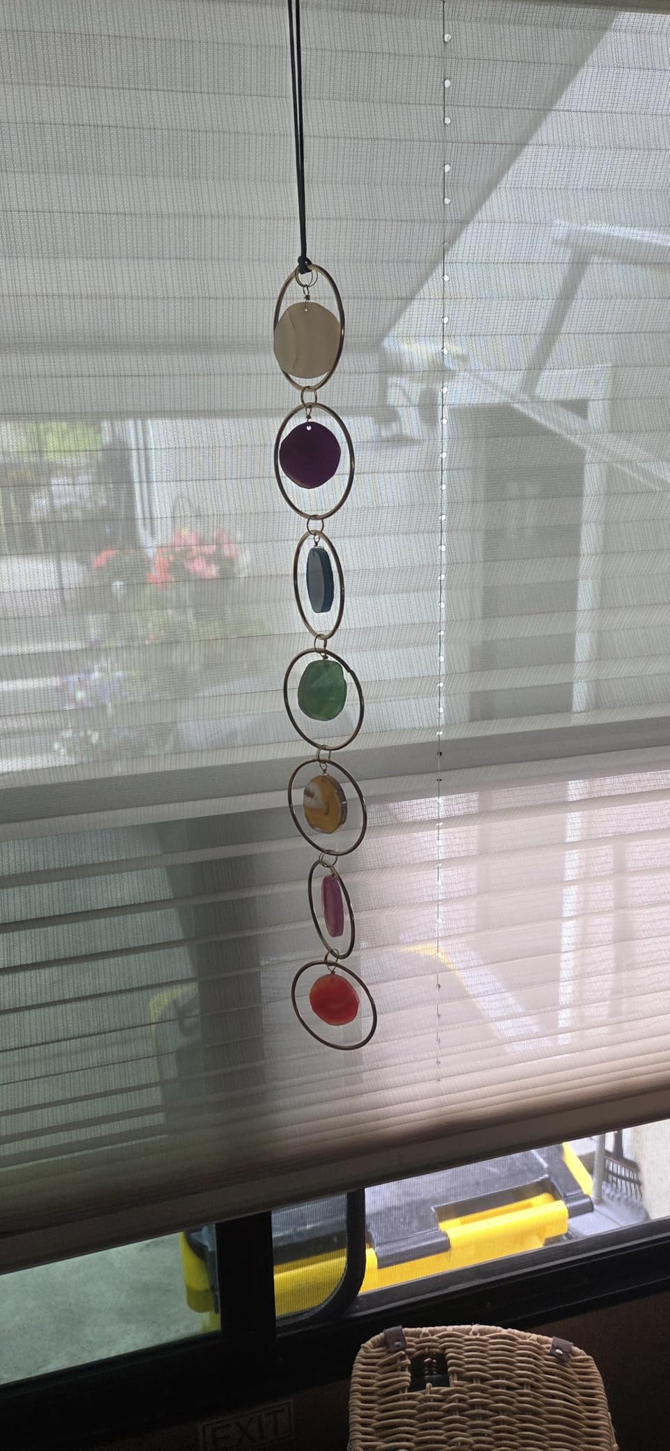 7 Chakra Wall Hanging Decor - Natural Raw Crystal Gemstone for Healing, Chakra Balancing, Meditation Gifts, Indoor Outdoor Spiritual Home Decoration (Silver Round) customer photo 2