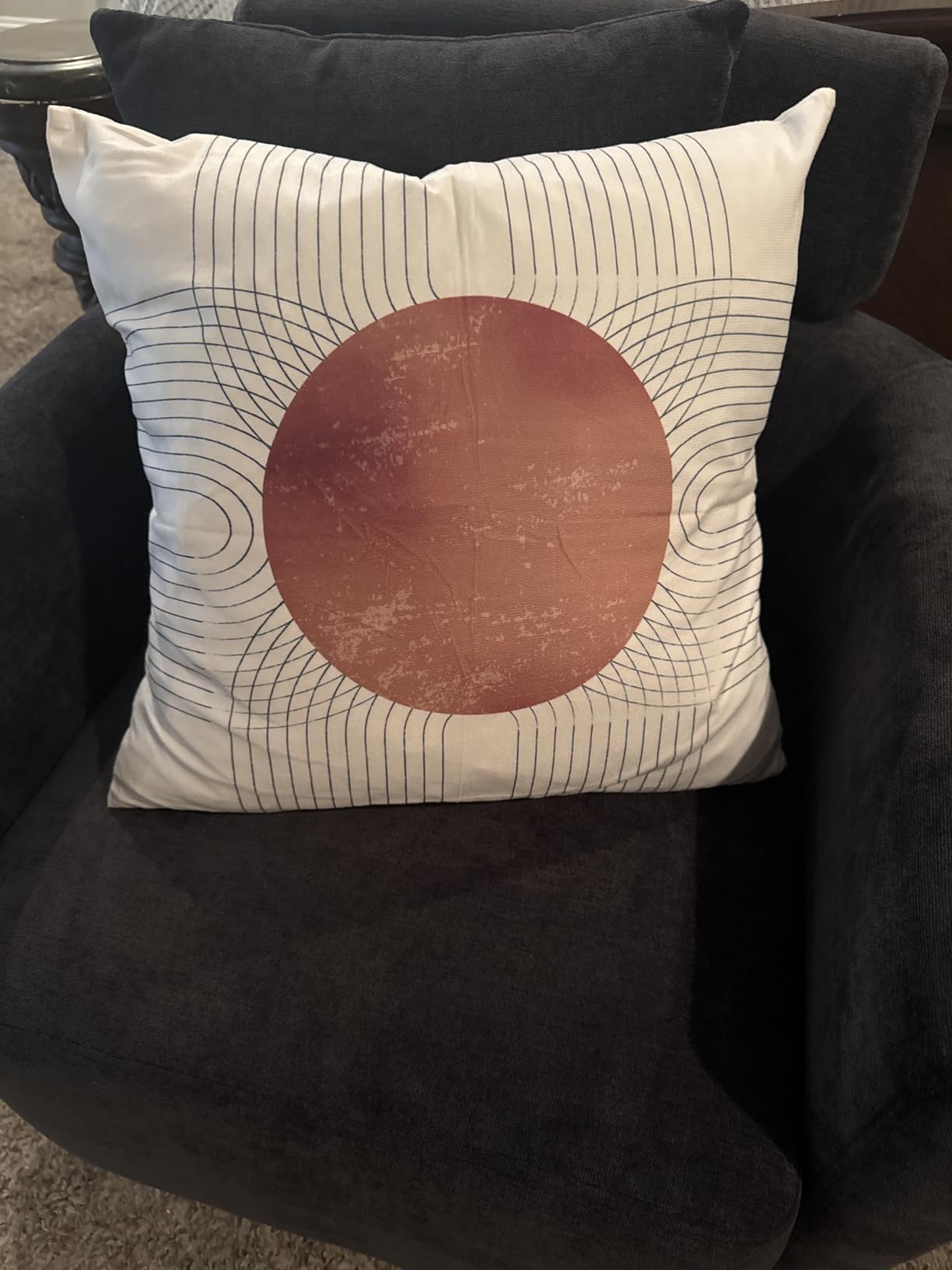 Abstract Minimalist Throw PillowCovers,Mid-Century Modern Geometric Sun Pillow Case Decor Set of 4,Bohemian Pillow Decorative for Home Living Room Bedroom Sofa,18x18 Inch customer photo 2