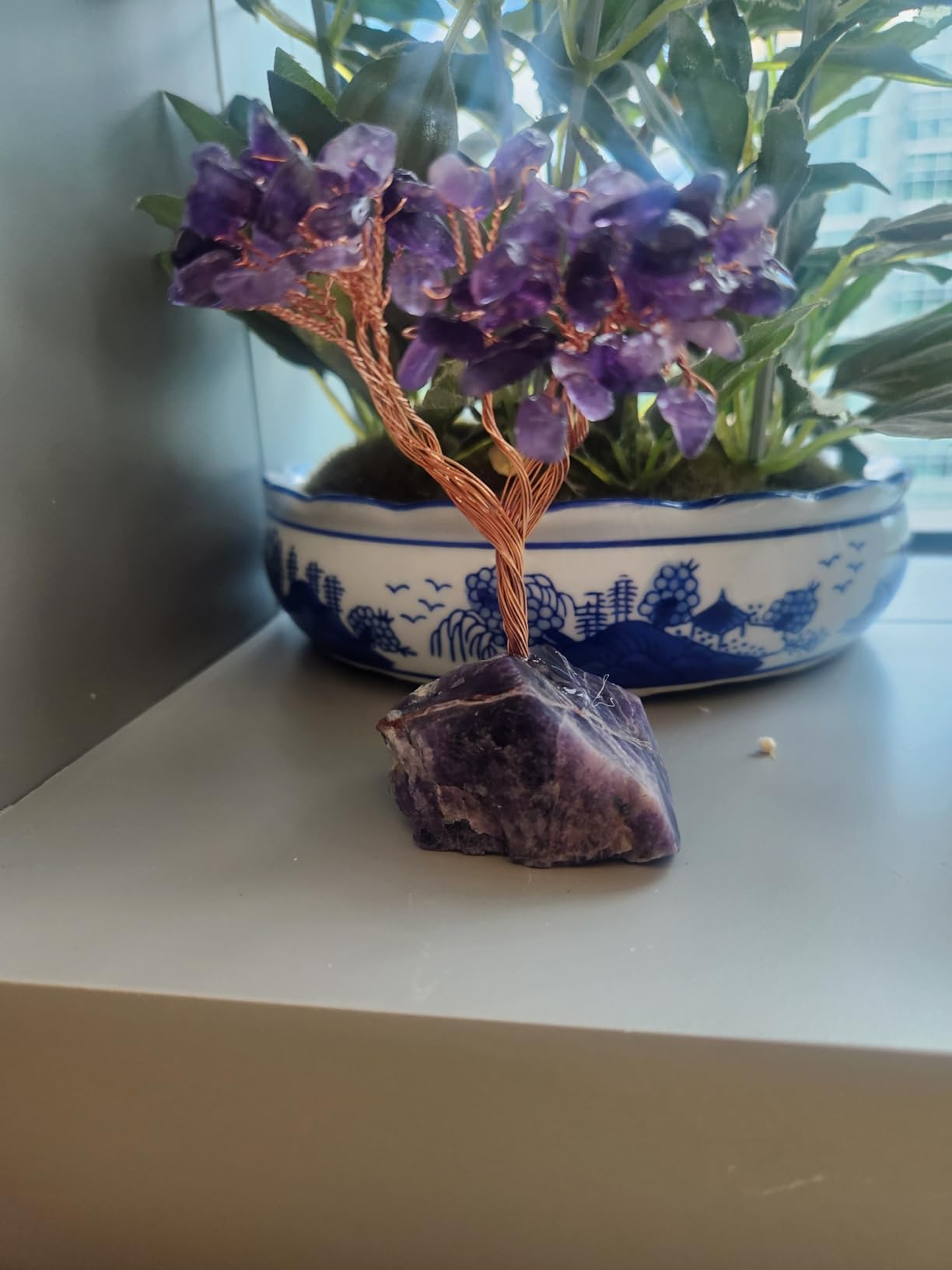 Amethyst Crystal Tree of Life, Purple Room Office Desk Decorations Natural Crystals Money Tree, Crystals and Healing Stones, Reiki Positive Energy Gemstones, Feng Shui Decor Gifts for Women customer photo 1