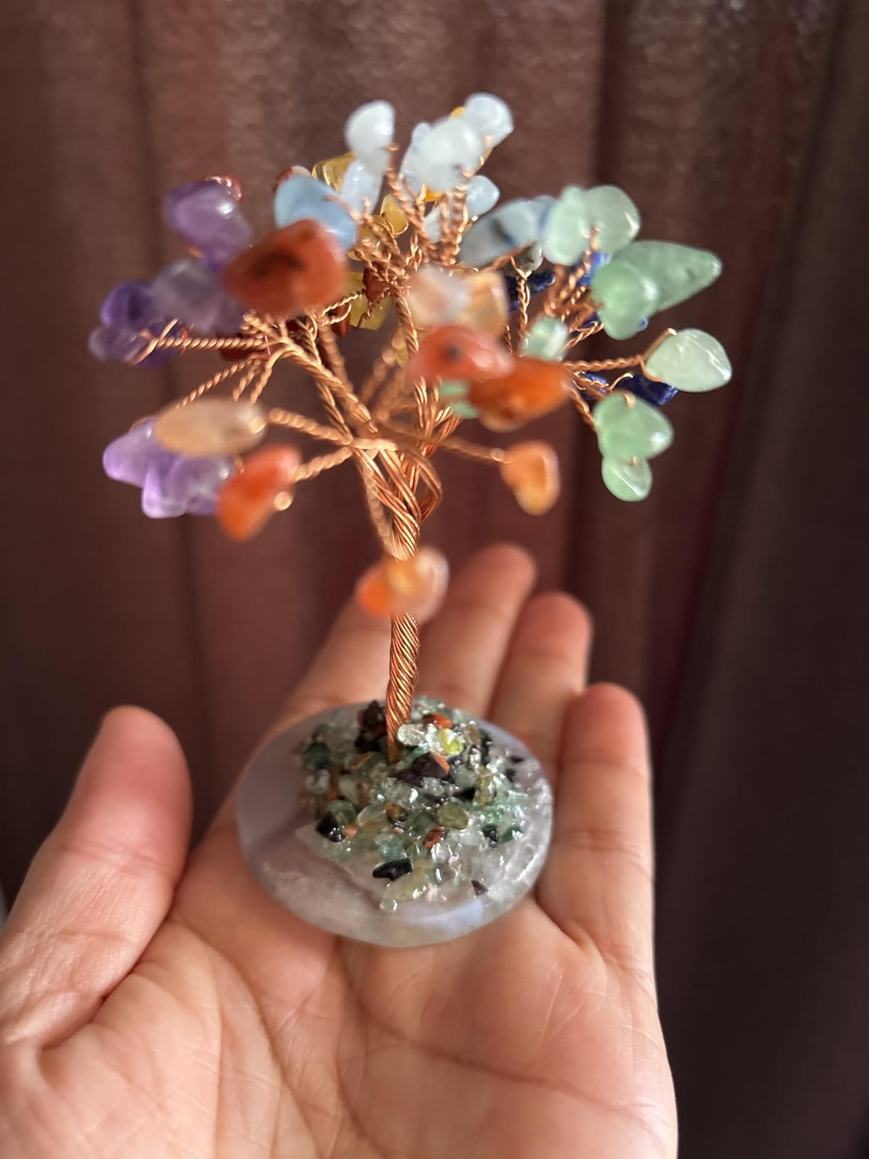 Seven Chakra Crystal Tree of Life, Healing Crystal Stones Tree Decor, Crystals Money Decorations, Reiki Positive Energy Gemstones 7 Chakra Tree, Room Office Desk Feng Shui Decor Gifts for Women customer photo 1