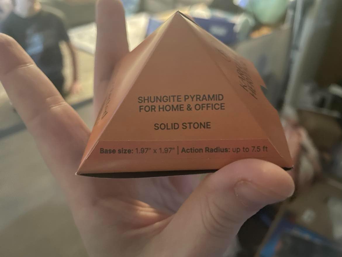 Authentic Shungite Stone Polished Pyramid 2