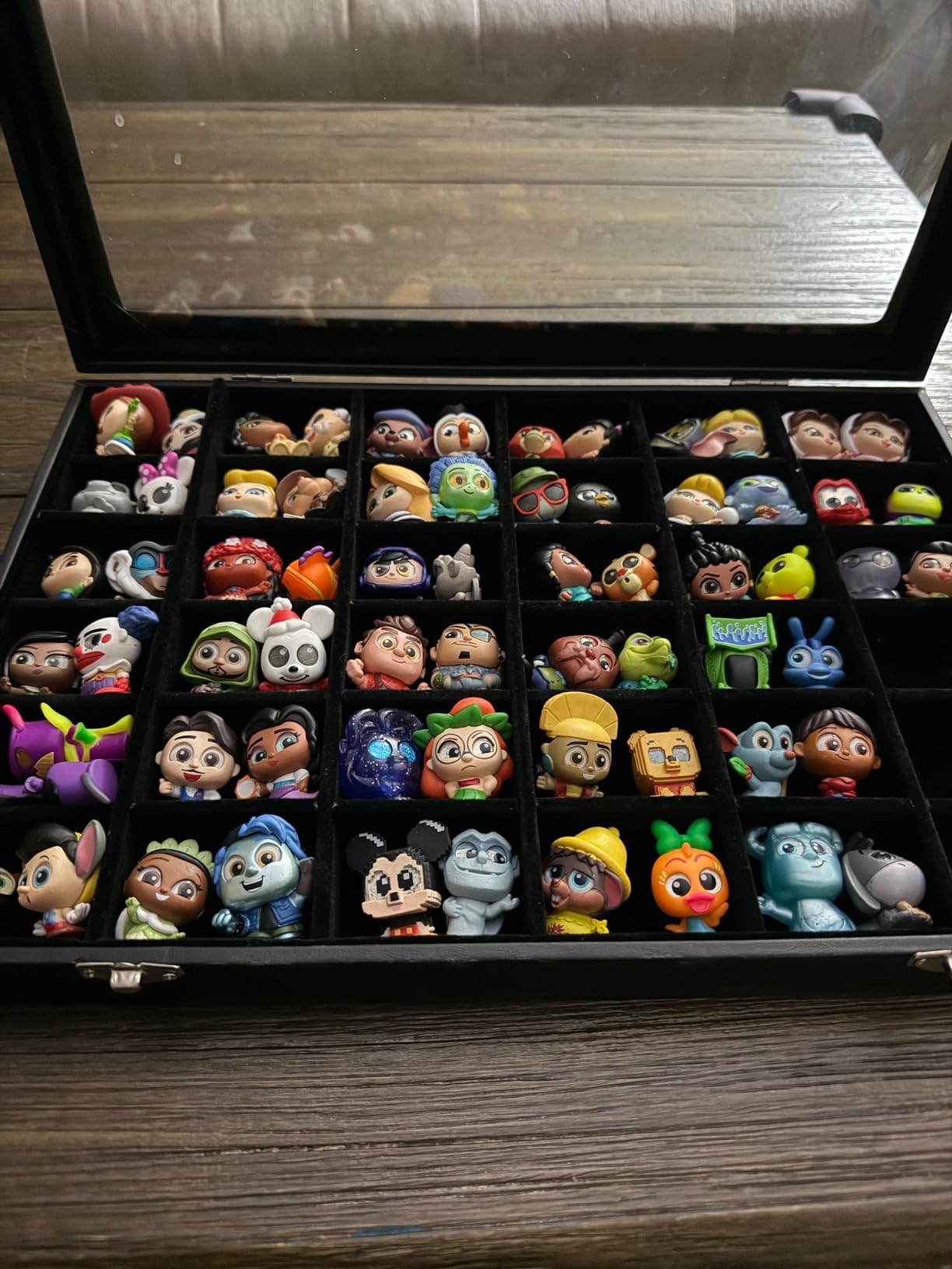 Rock Collection Display Case, 36 Grid Storage Organizer for Collectibles | PU leather rock storage case with transparent lid, adjustable compartments, includes gem handbook, magnifying glass & gloves customer photo 2