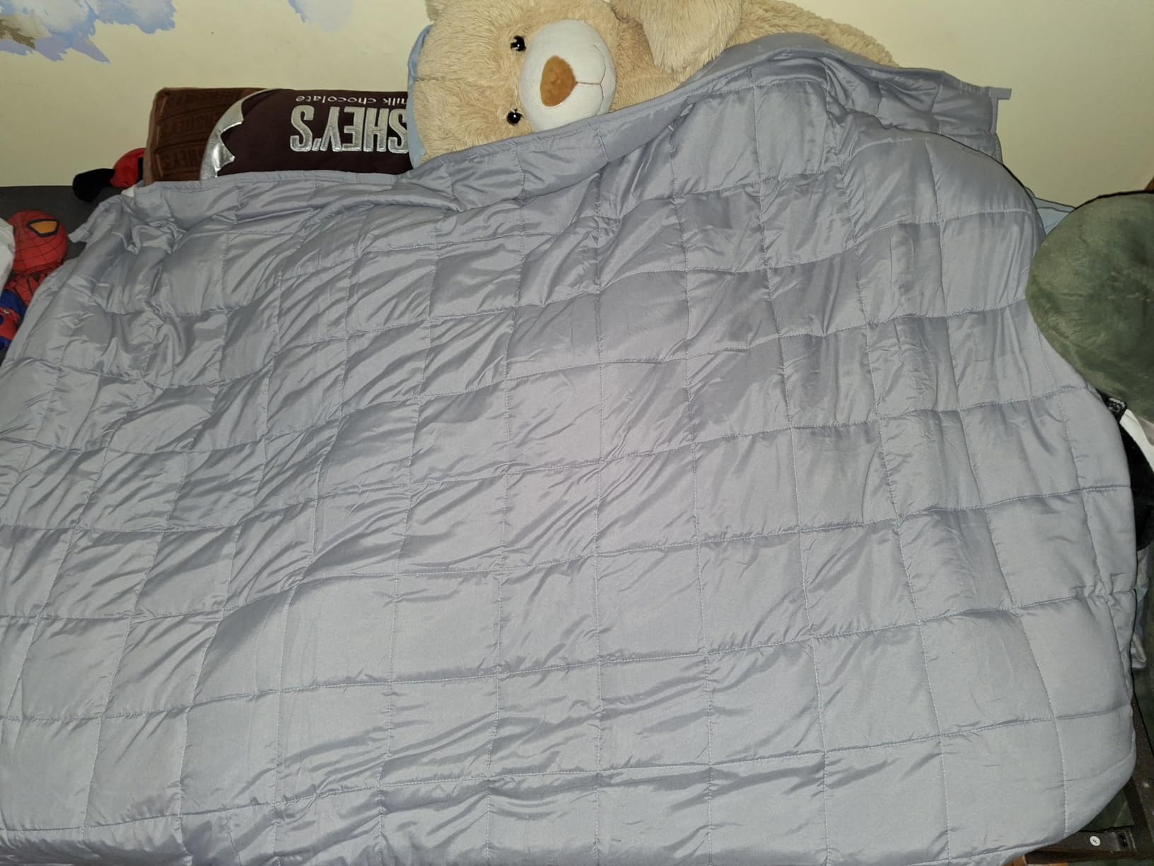 Weighted Blanket for Adults 12lbs, 48 x 72 Twin Size for Summer | Cooling and Breathable; Soft; Machine Washable; Filled with Glass Beads; Heavy Throw for Calm and Sleep for Bed; Grey customer photo 2