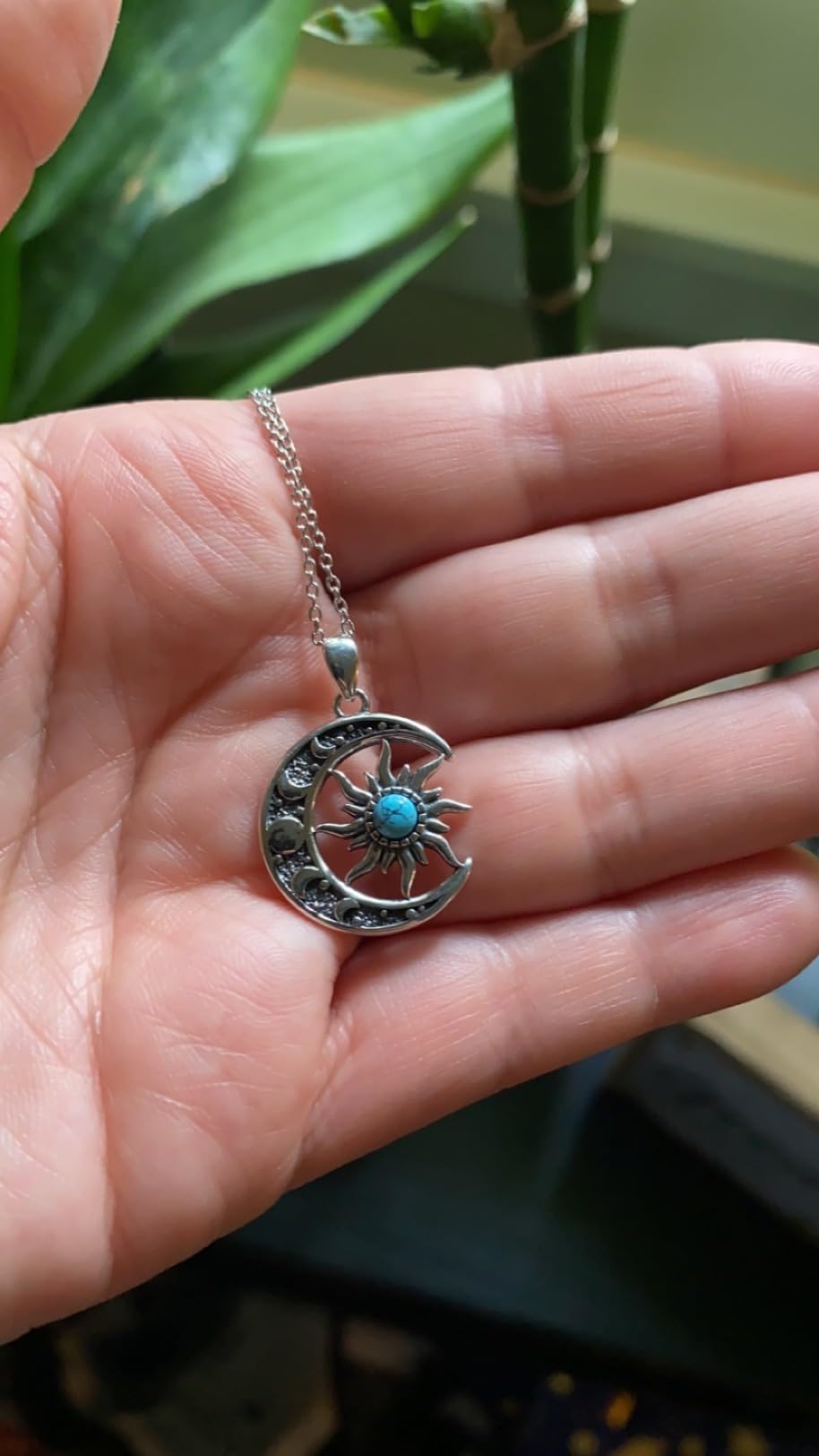 Sun and Moon Necklace 925 Sterling Silver Sun Moon Pendant Gemstone Jewelry Gifts for Women customer photo 2