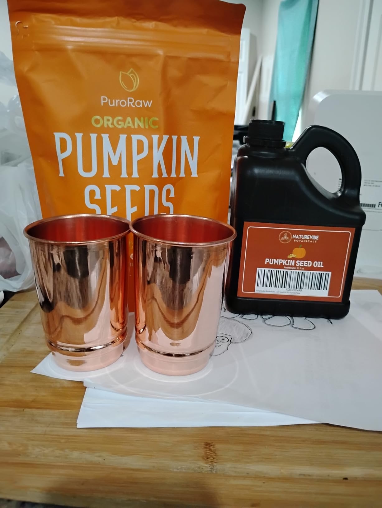 Pure Copper Drinking Cups - Ayurvedic Health Tumblers - 2 pcs. set -LACQUER Free | 350 Ml. (11.8 US Fl Oz) Traveller's Copper Cups for Ayurveda Health Benefits customer photo 2