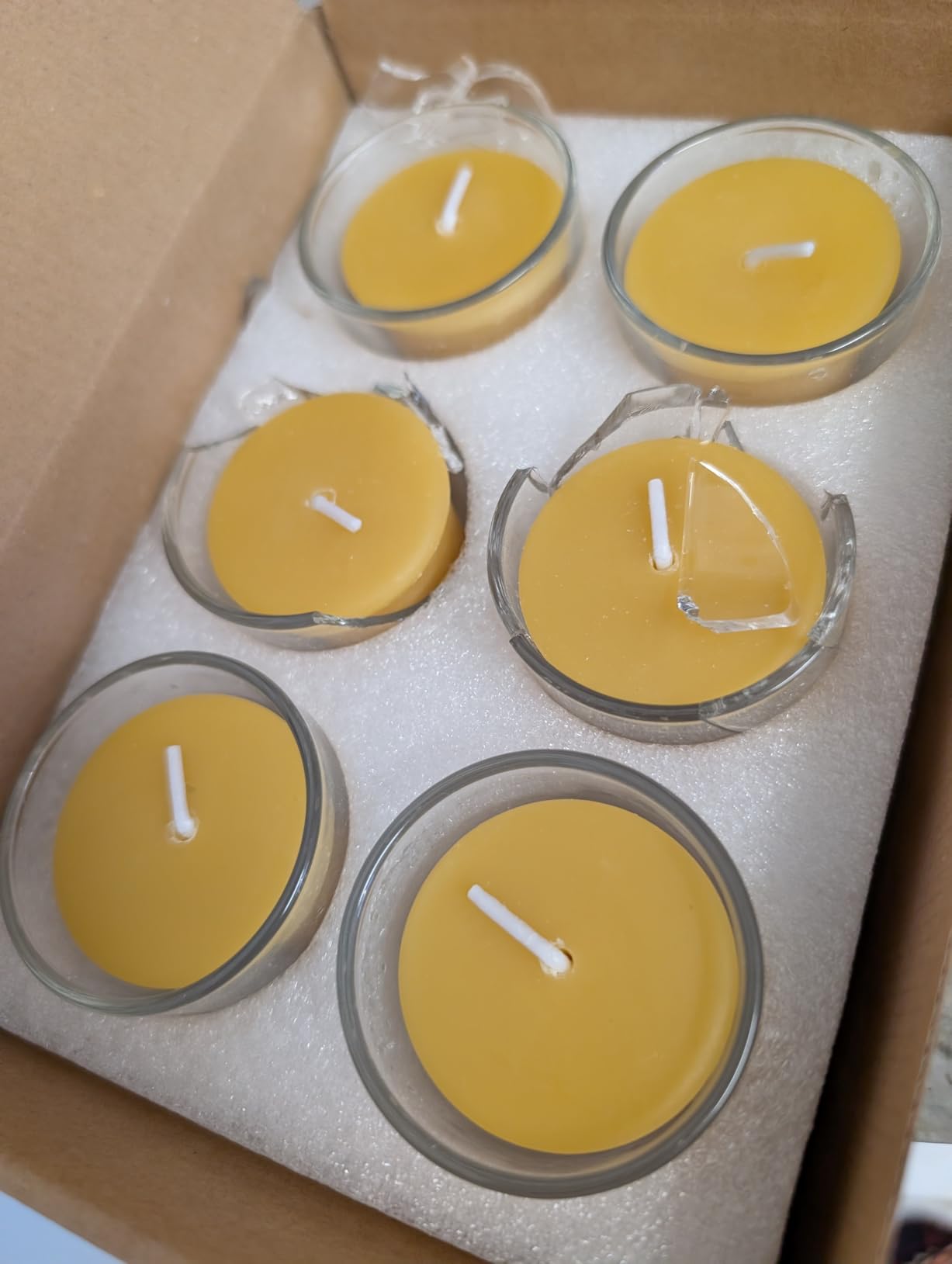 Yellow Beeswax Votive Candles in Glass Jar - 6 Pack | Pure Natural Beeswax Votive Candles for Home Room Decor Party Wedding Spa Gift, 12 Hours Burn customer photo 1