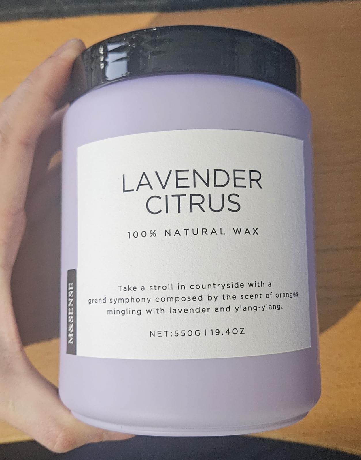 M&SENSE Lavender Citrus Candles for Home Scented, 19.4oz Organic Soy Wax | 110 Hours Long Lasting, Natural Clean Non Toxic, Stress Relief Aromatherapy Gifts for Friends Teacher & Spa Bath customer photo 1