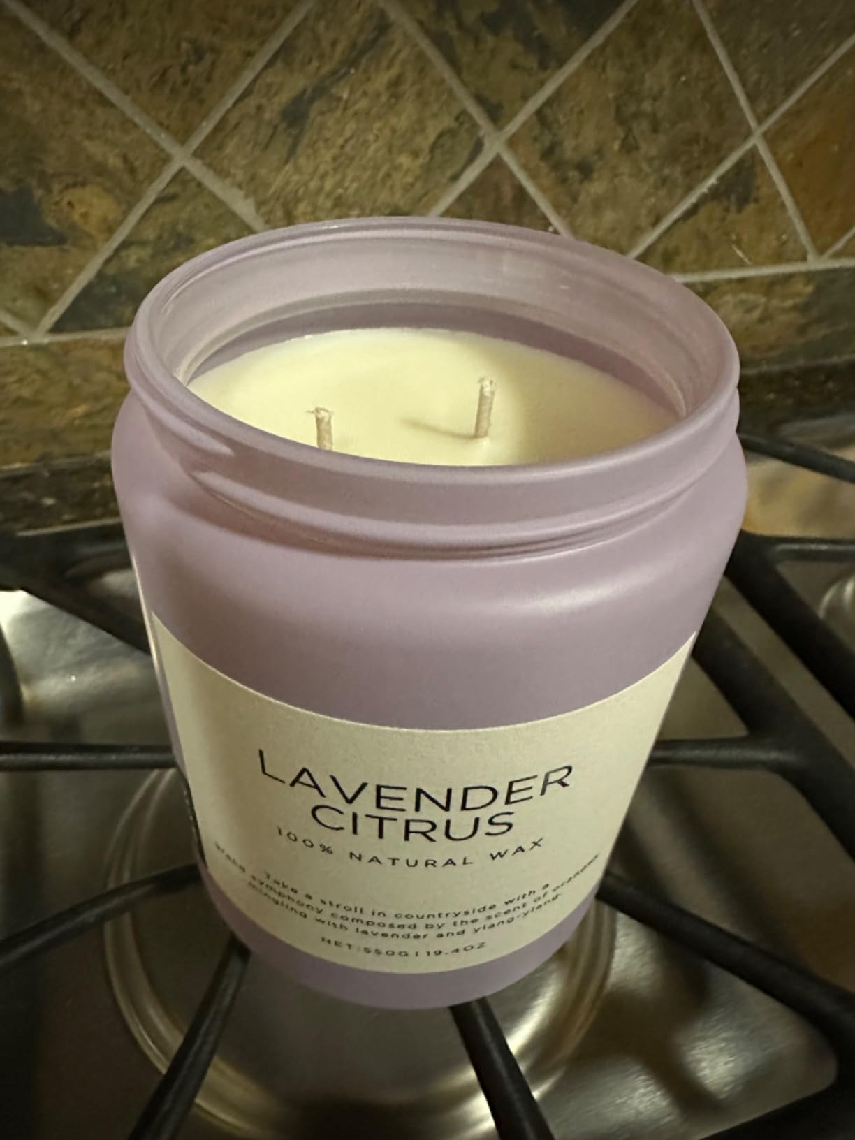 M&SENSE Lavender Citrus Candles for Home Scented, 19.4oz Organic Soy Wax | 110 Hours Long Lasting, Natural Clean Non Toxic, Stress Relief Aromatherapy Gifts for Friends Teacher & Spa Bath customer photo 2