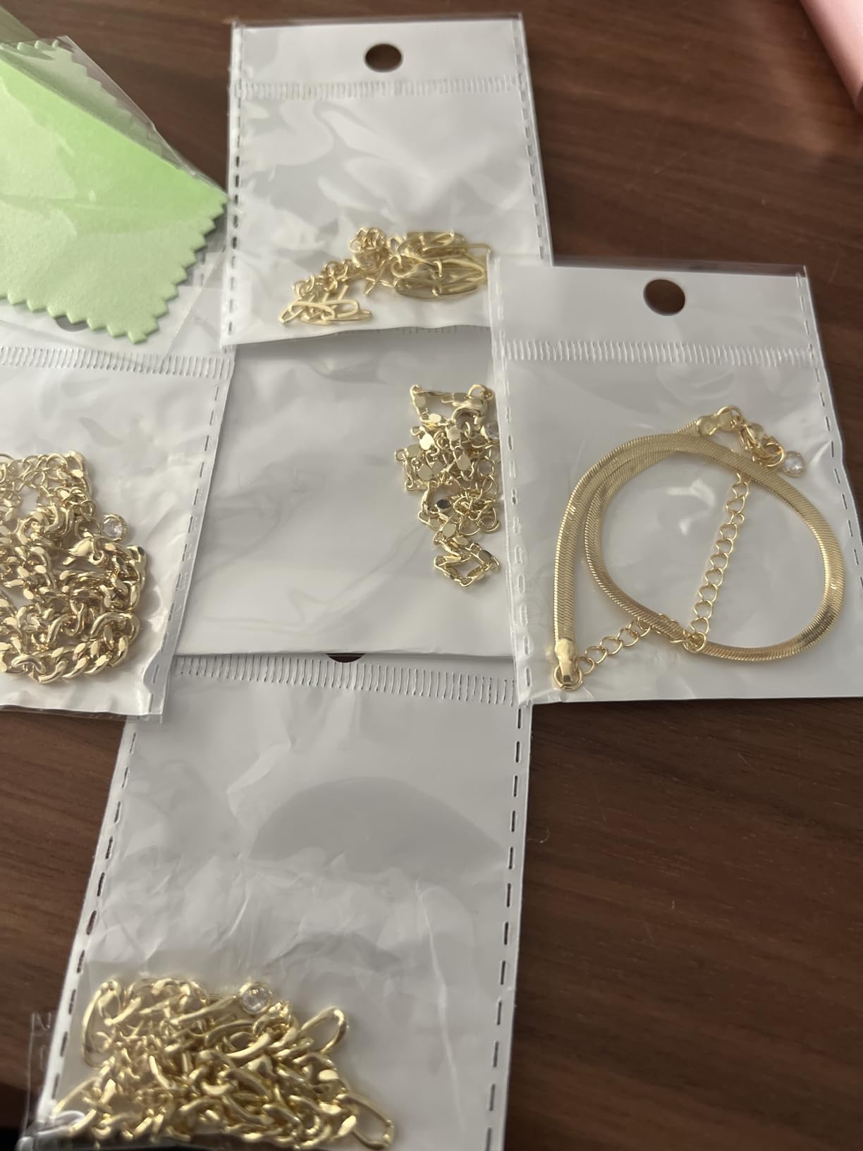 iF YOU Gold Ankle Bracelets for Women, 14k Gold Plated Waterproof Cuban Link Chain Anklets Set, Layered Ankle Bracelets for Women Beach Gift Adjustable Size 5pcs customer photo 2