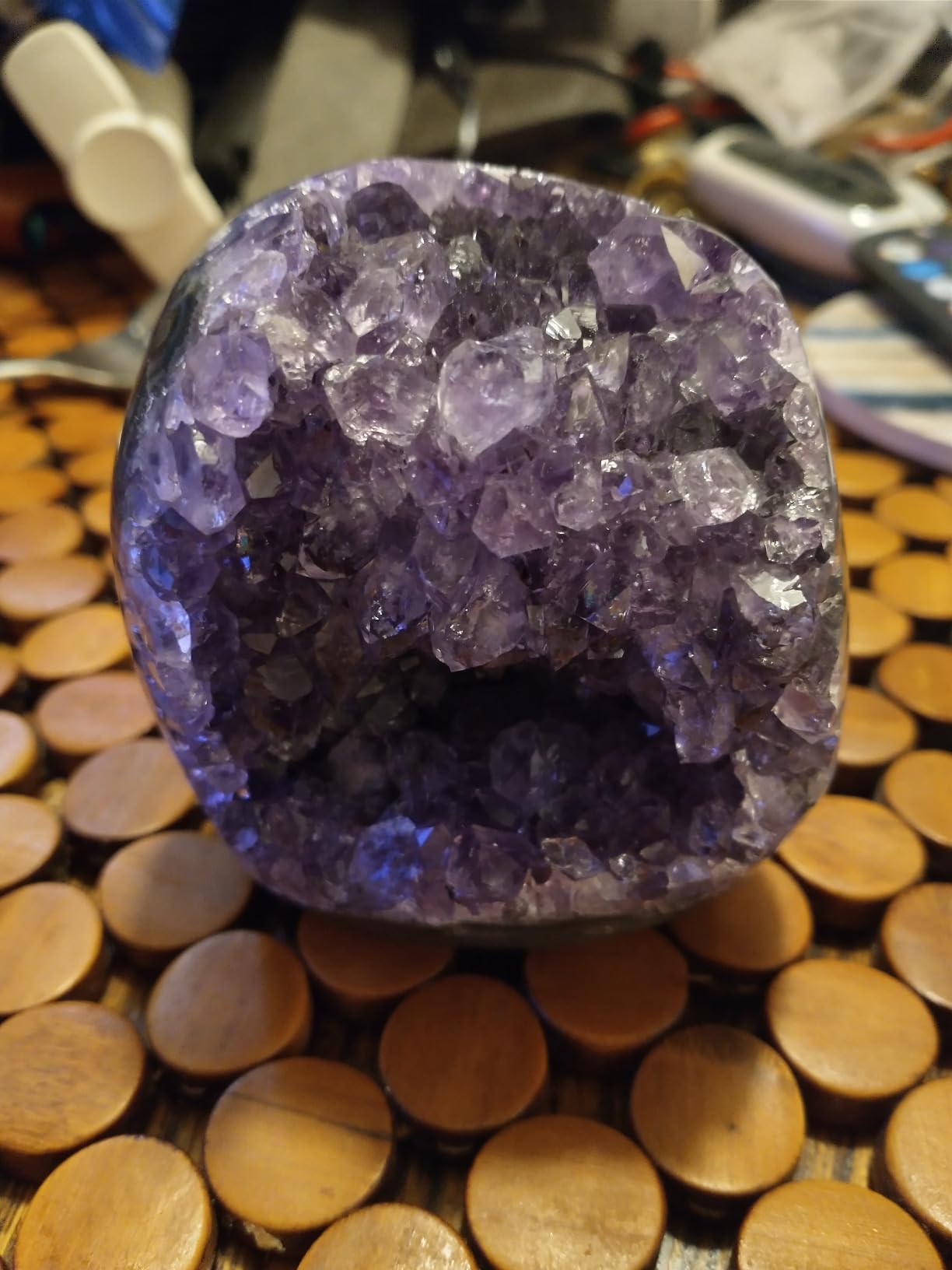 Amethyst Crystal Rock, Real Amethyst Stone, Amatista Piedra Natural(1.1LB) | Natural Purple Crystals and Healing Stones, Amathesis Crystal Cluster Geode, Cuarzos Originales De Energia Y Piedras customer photo 2