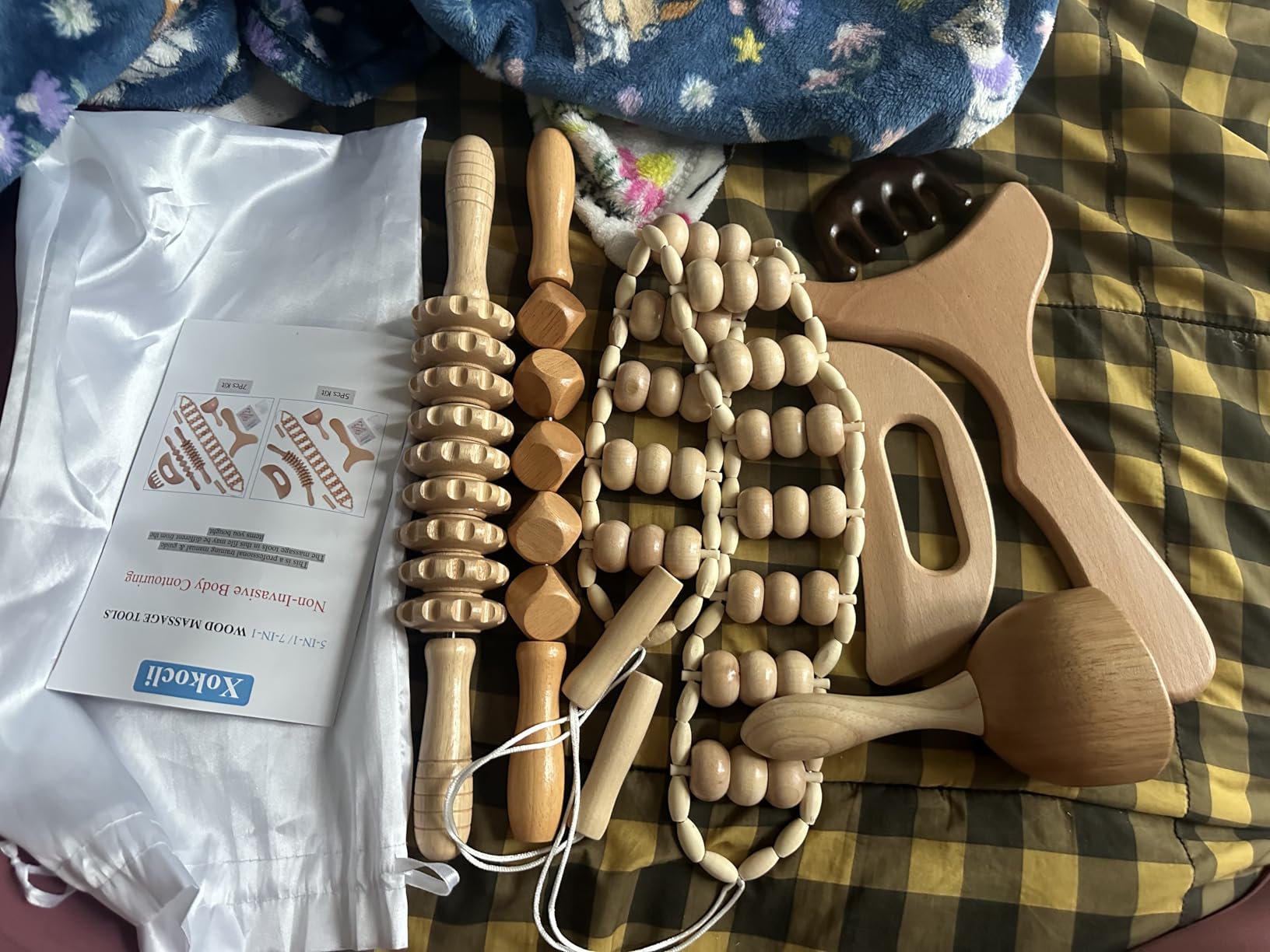 Xokocli 7-in-1 Wood Therapy Massage Tools Lymphatic Drainage Massager for Muscle Pain Relief | Maderoterapia Kit Body Sculpting Tools for Anti-Cellulite, Body Shaping customer photo 2