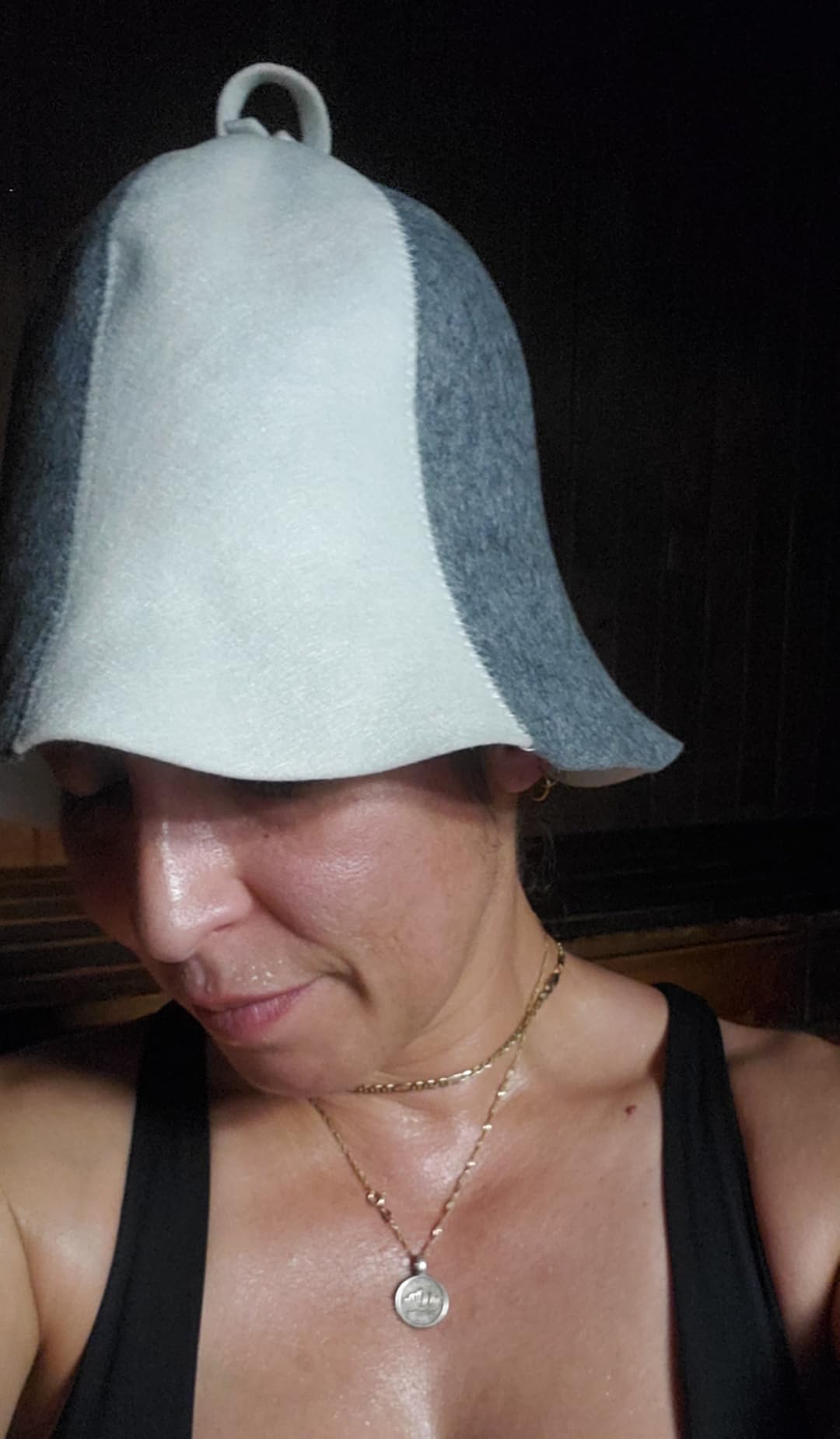 2 Pack Wool Sauna Hat Ukrainian Banya Cap for Men Women Bath House customer photo 1