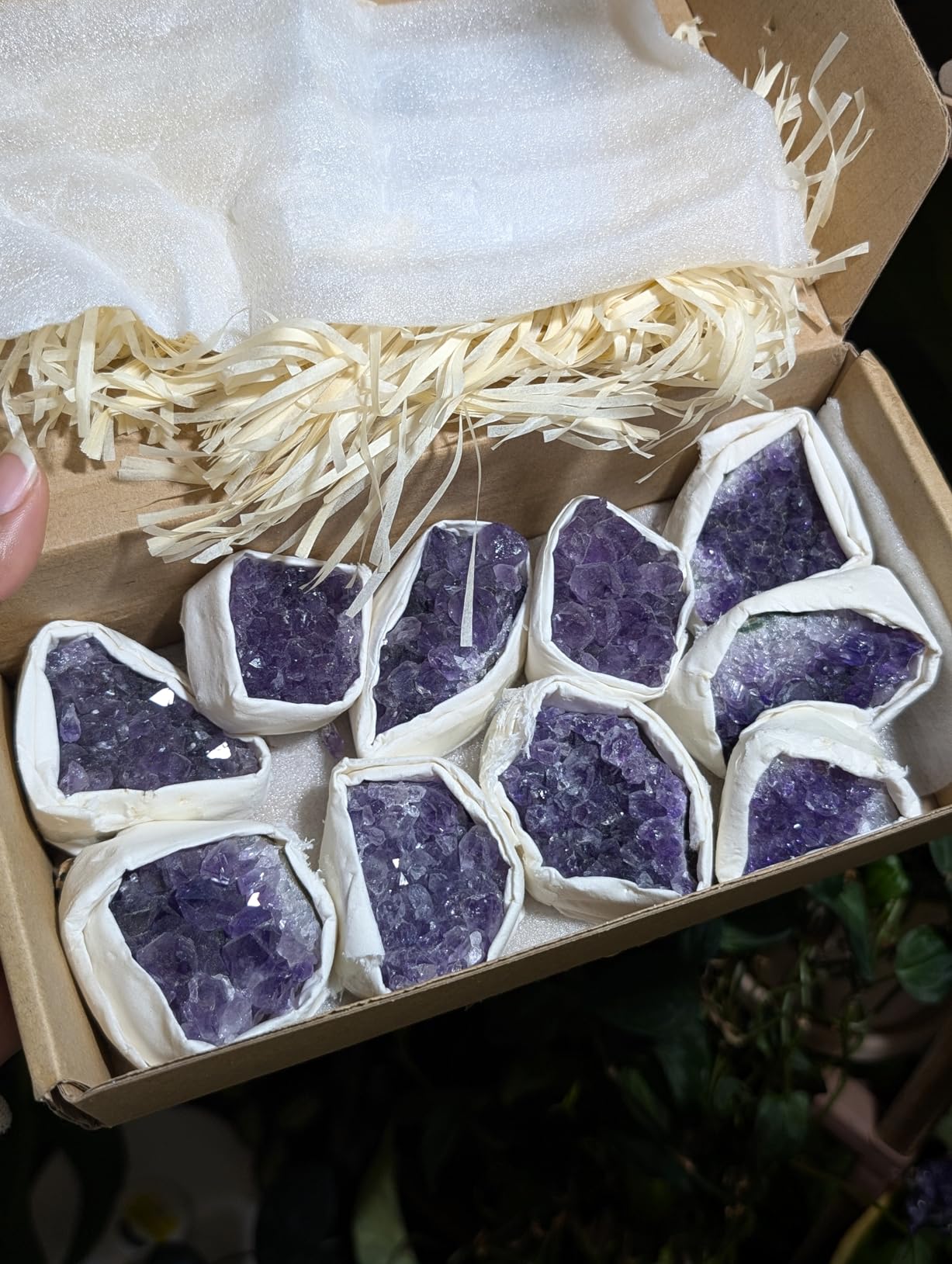 MIMOSA Amethyst Clusters 1.2LB Deep Purple Natural Raw Amethyst Rock Healing Crystal Quartz Box of Geodes 10-20 Pcs customer photo 1