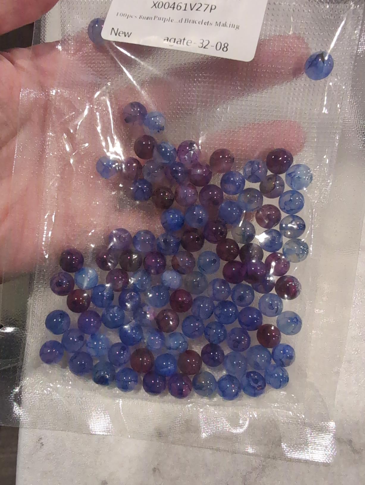 100pcs 6mm Blue Lace Agate Beads Natural Gemstone Beads Round Loose Beads for Jewelry and Bracelets Making customer photo 1