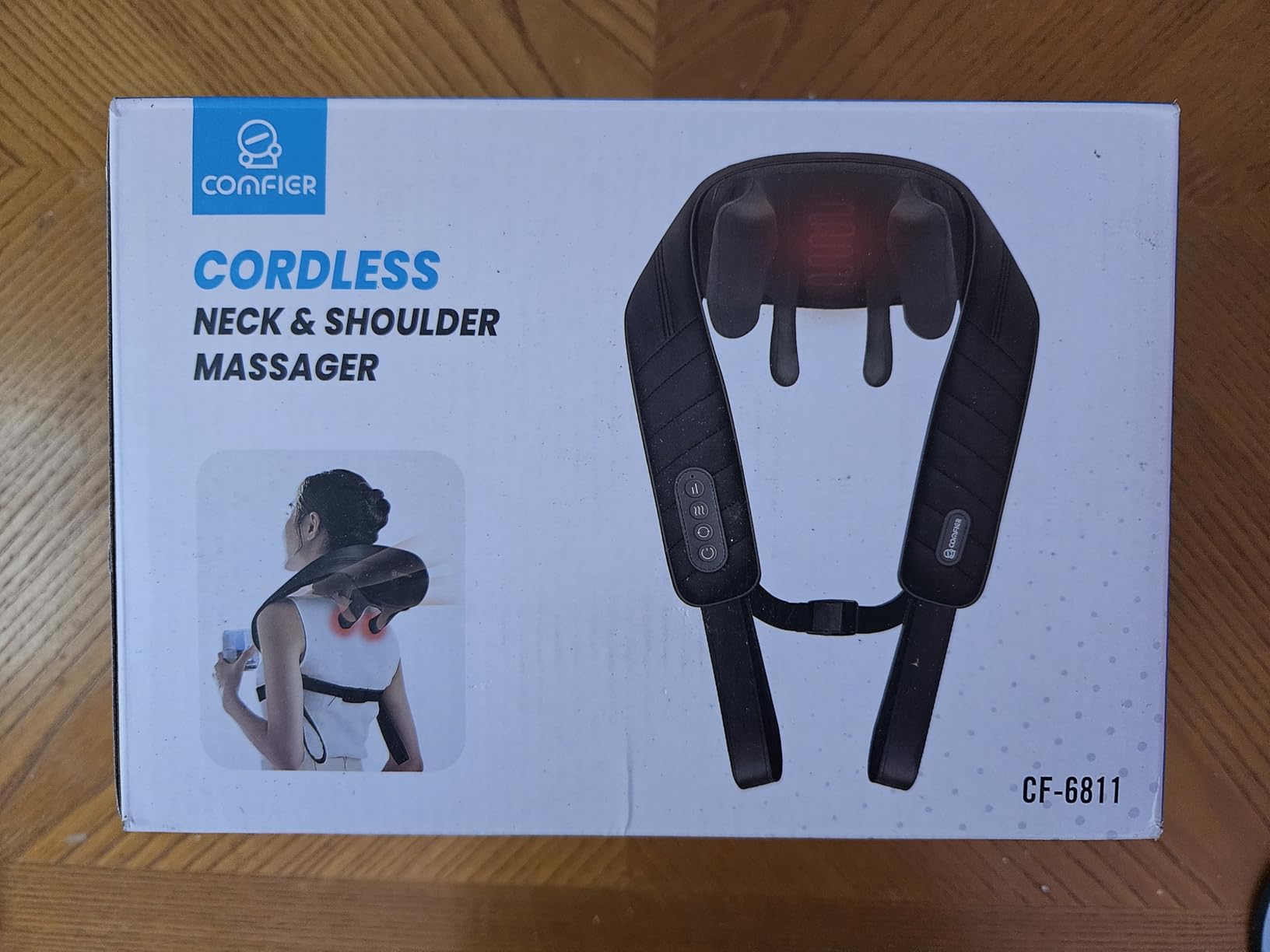 COMFIER Cordless Neck and Shoulder Massager with Heat, Wearable 4D Shiatsu Deep Tissue Kneading for Desk Workers and Drivers, Hands-Free Straps, FSA Eligible HSA Gift, Midnight Black customer photo 2