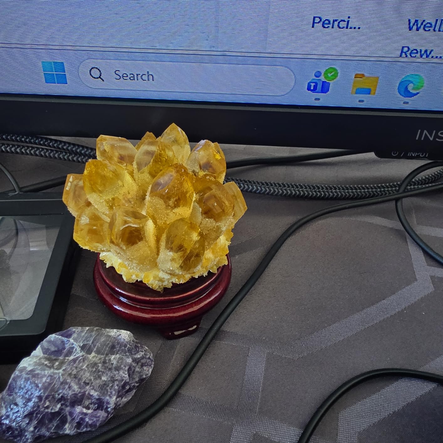 Citrine Crystal Cluster Large Quartz Crystal Formation- Large Yellow Crystal for Positive Energy Authentic Citrine Stone - Citrine Stone Crystal Clusters for Healing customer photo 1