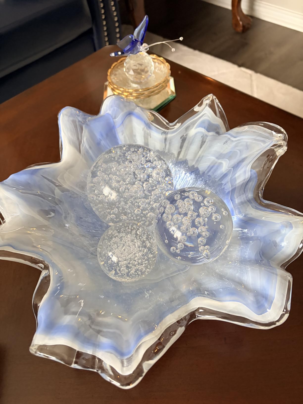 Crystal Ball Set of 3 Clear Glass Decorative Spheres with Display Stands | Premium K9 crystal Includes 3 matching display bases Three versatile sizes for elegant home and office decor customer photo 1