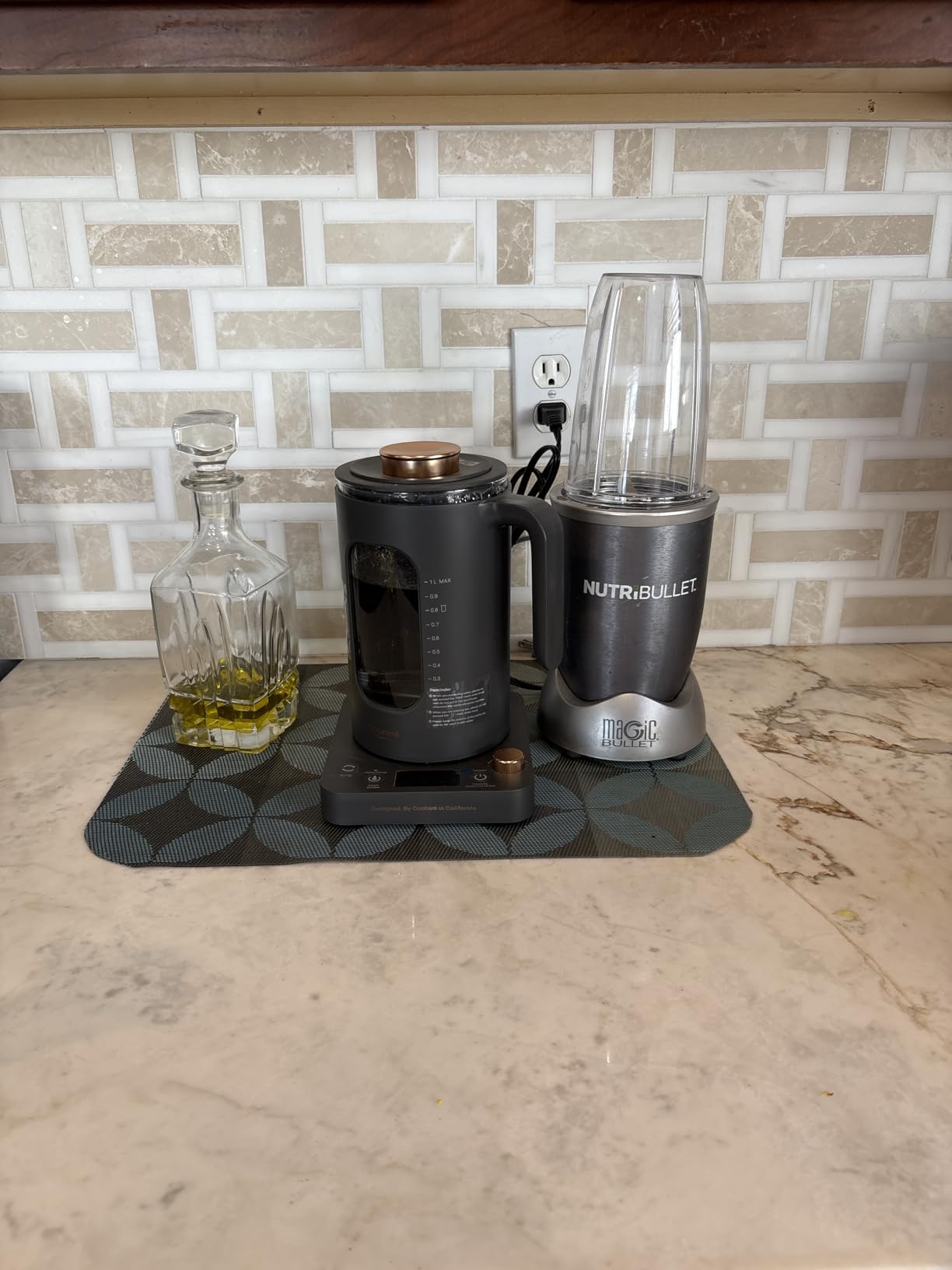INTASTING Electric Tea Kettle with Infuser, 1degF Temperature Control, 1 Liter | 1200W Fast Heating, BPA-Free Glass, Easy to Clean, Keep-warm, Auto shut-off, Dark Gray customer photo 2
