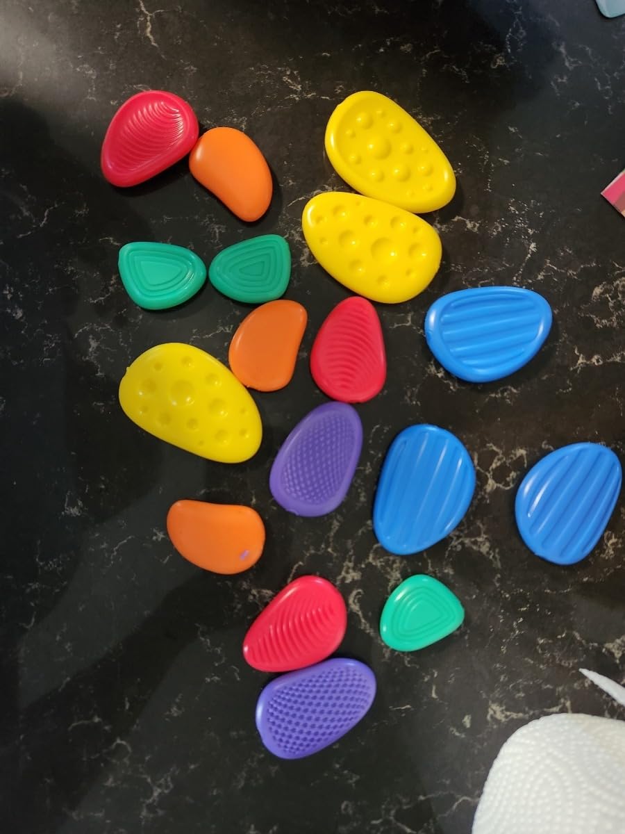 Fidget Toys Sensory Stone for Kids: 6 Pack Textured Soft Worry Stone for Autism Kids Calming - Fidget Stress Toys for Students Stress Relief - Small Prizes Fidget Toys customer photo 2