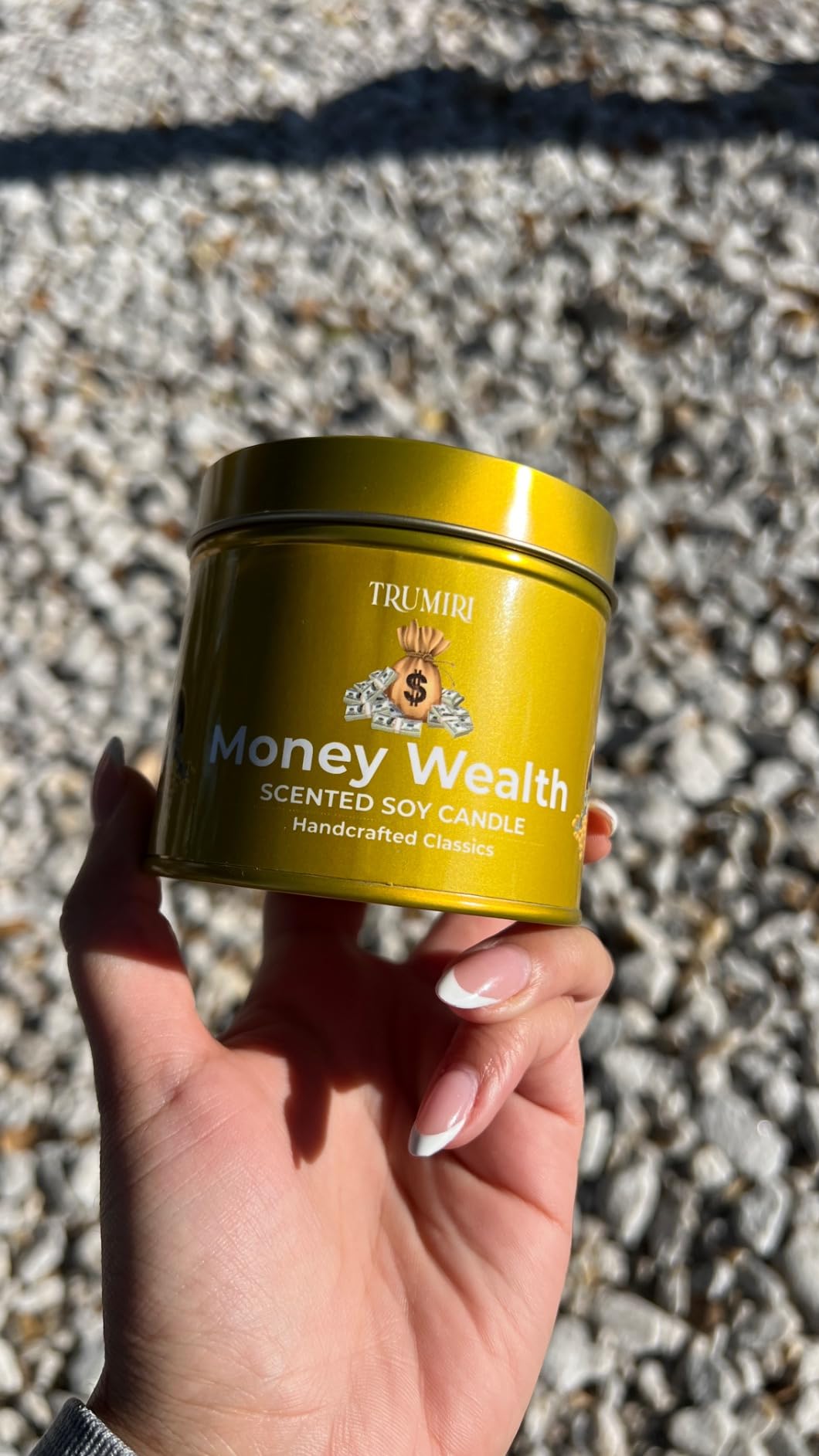 Money Wealth - Crystal Candles for Home Scented - 5oz Soy Wax Natural Clean Organic Non Toxic with Essential Oils - for Real Cash Luck Manifestation Aromatherapy Gift Bathroom - Long Lasting Candel customer photo 2