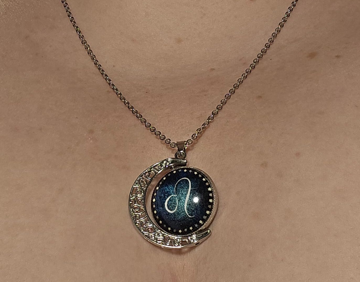 Witchy Zodiac Sign Gothic Moon Necklace for Women Trendy Jewelry, Astrology Whimsigoth Statement Pendant, Vintage Boho Accessories, Alt Whimsical Birthday Gifts customer photo 2