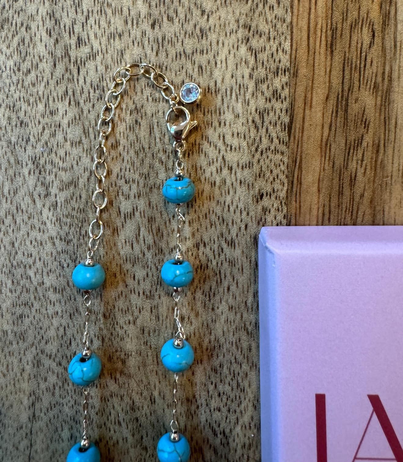 Created Turquoise Beaded Choker Necklace for Women | 14K Gold Or Silver Plated Brass, Multiple Stone Shapes, 15-15.7 in Plus 2 in Extender, Summer Western Styling customer photo 2