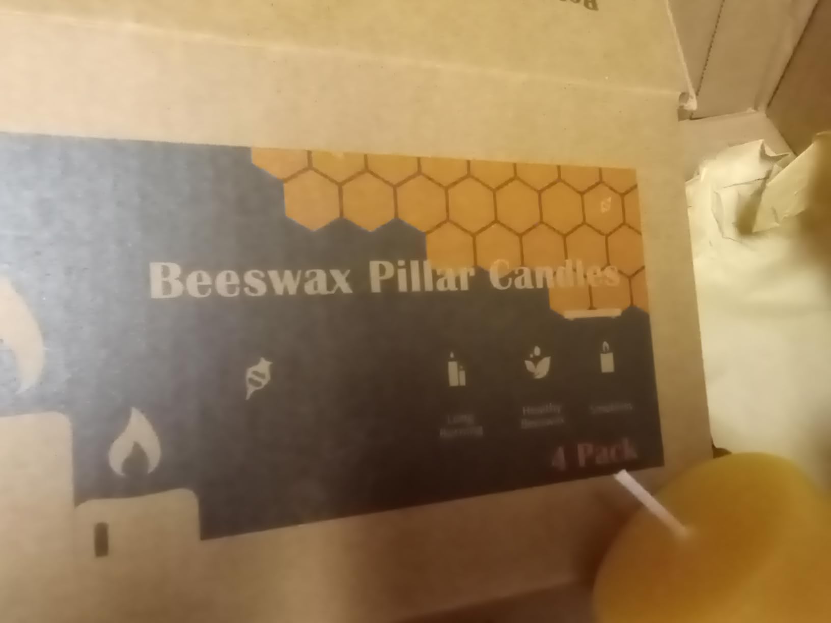 6 Pack Natural Beeswax Pillar Candles,100% Pure Beeswax Candles-210 Hours Long Burning,Organic Bees Wax Candles for Home,Emergency,Prayer,Parties,Unscented Dripless Smokeless Beeswax Candle Bulk 2x4in customer photo 2
