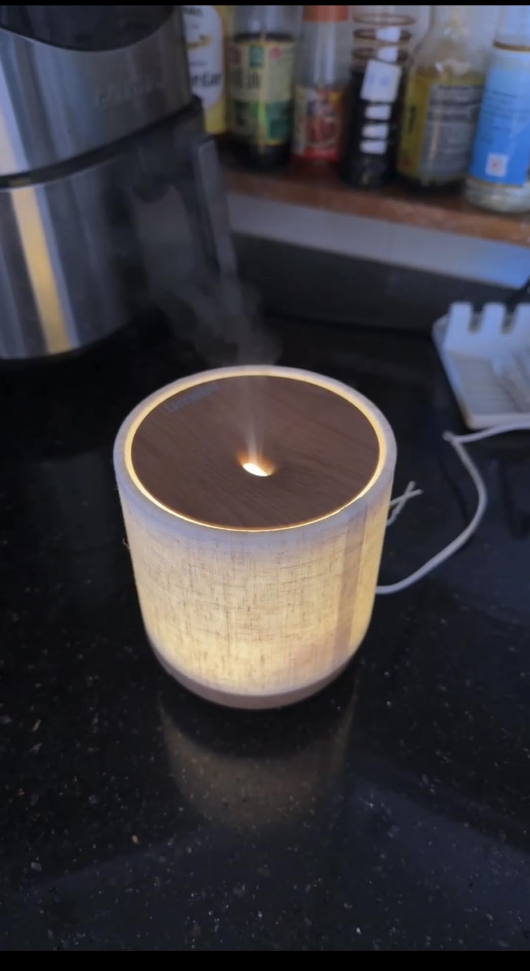 Essential Oil Diffuser with Fabric Cover and Night Lamp, 200ml Quiet Ultrasonic Scent Diffusing & Humidifying with Auto Shut-Off customer photo 1