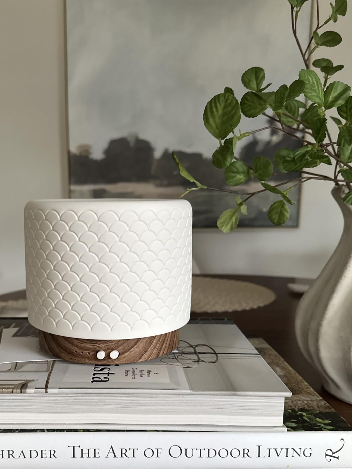 Essential Oil Diffuser - 280ml Ceramic Diffuser for Large Room & Commercial Use, 2.4MHz Aromatherapy Diffuser with Cool Mist Humidifier & Night Light customer photo 1