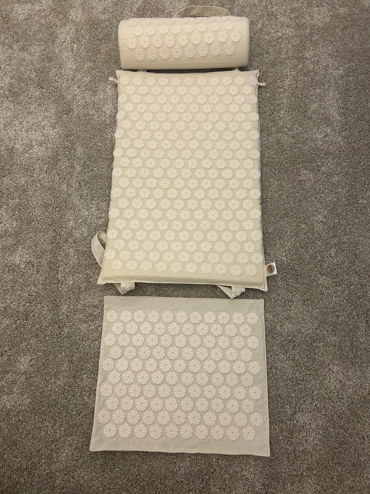 Acupressure Mat and Pillow Set with Mini Pad - Full Body Pain Relief | Mini pad targets hard-to-reach areas like feet, hands and neck for precise pressure relief customer photo 2