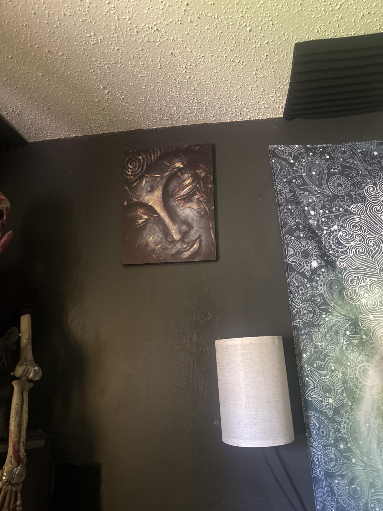 Abstract Buddha Painting Wall Art - Buddhist Wall Art Modern Meditation Art Buddha Artwork for Living Room Yoga Room Hindu Wall Decor Framed Zen Wall Art 12x16in/30x40cm customer photo 1